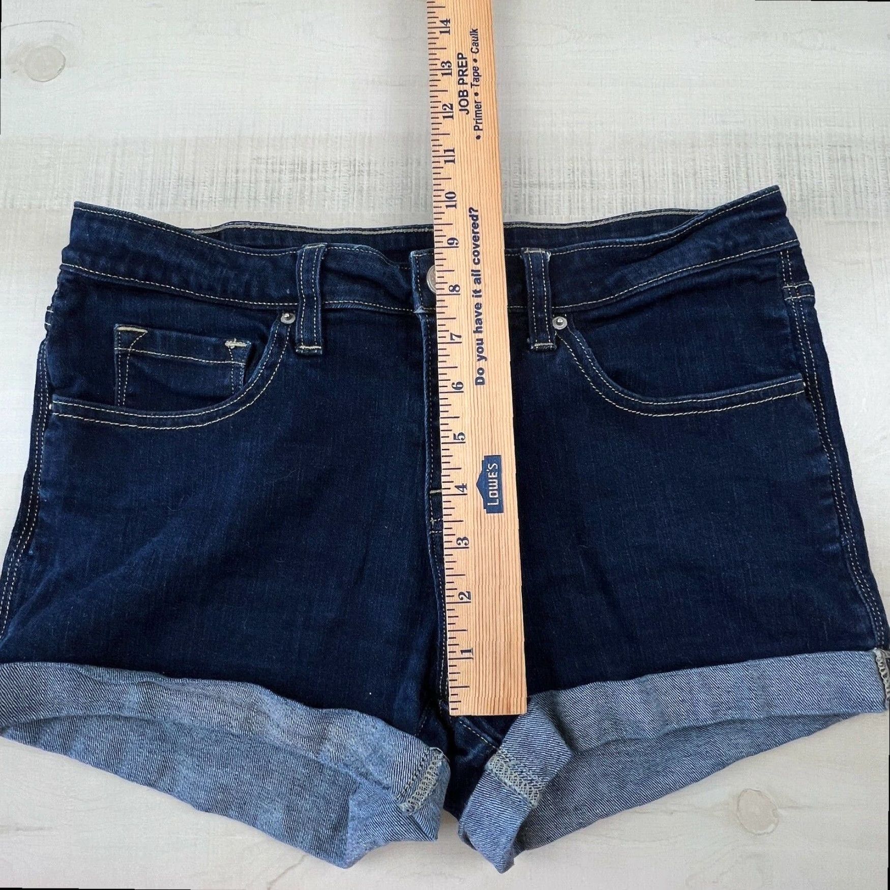 Bdg BDG Blue Denim Shorts Women's 28 Mid Rise Cut Offs Rolled Hem Size 28" / US 6 / IT 42 - 7 Thumbnail
