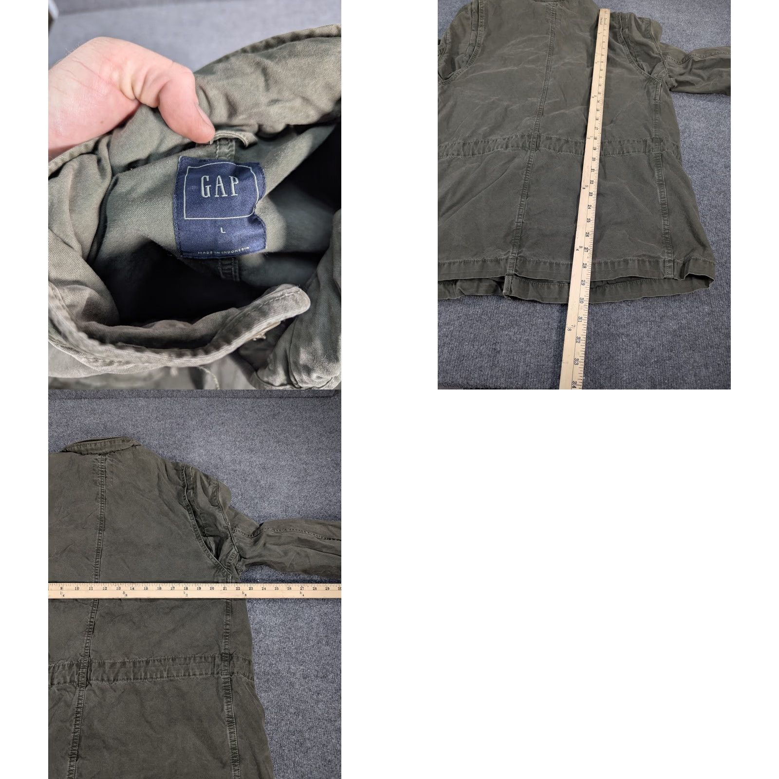 Gap VINTAGE Gap Military Jacket M65 Utility Men’s Size Large Army Zip Up Hood Size US L / EU 52-54 / 3 - 8 Thumbnail
