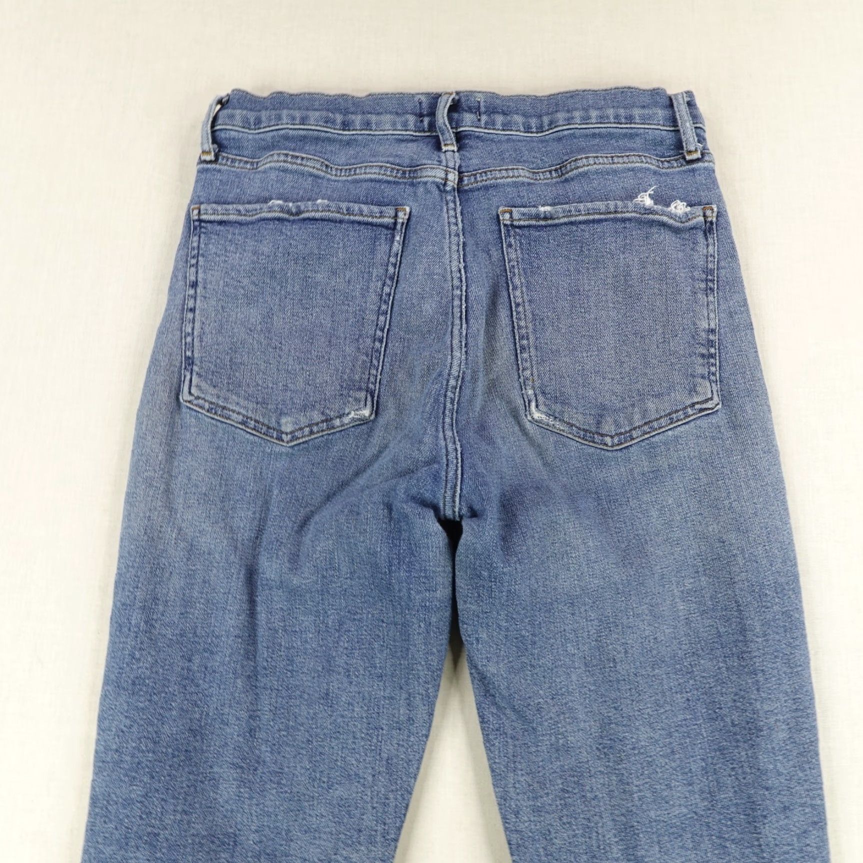 Agolde AGOLDE Jeans Womens 29 Blue Denim Nico High Rise Slim Fit Button Fly Distressed Size 28" / US 6 / IT 42 - 7 Thumbnail