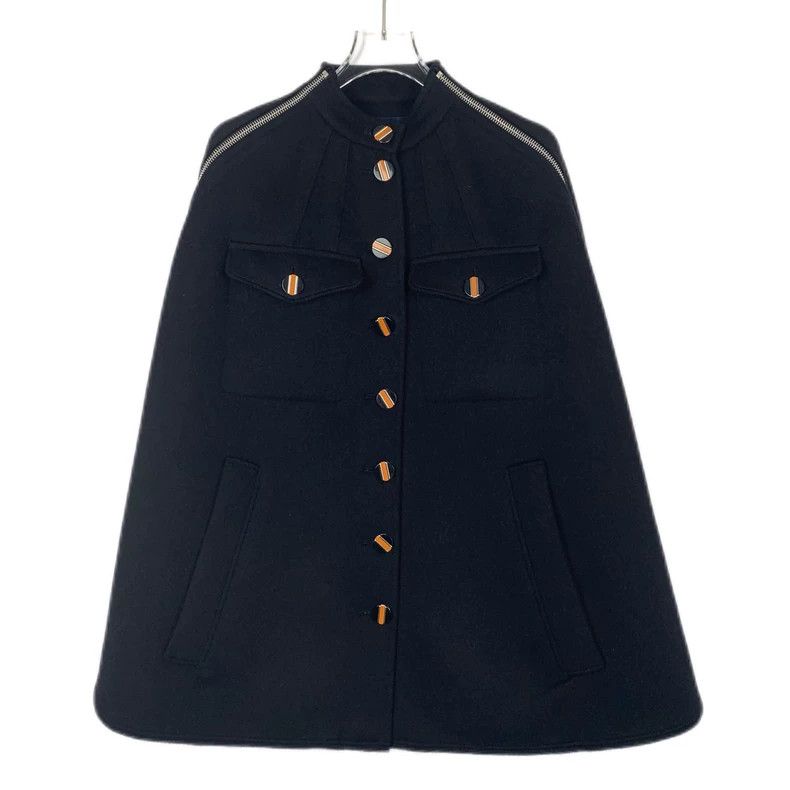 Louis Vuitton Louis Vuitton Single-breasted wool cloak coat with presbyo Size XS / US 0-2 / IT 36-38 - 1 Thumbnail