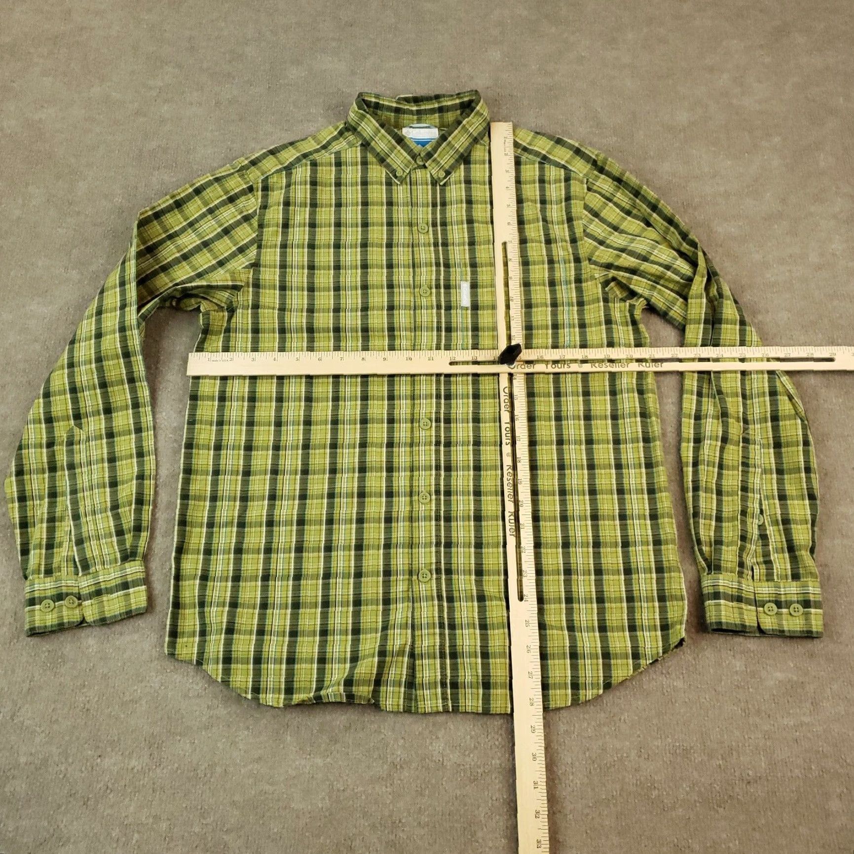 Vintage Columbia Plaid Button-Up Long Sleeve Shirt Mens Small Green Black Size US M / EU 48-50 / 2 - 2 Thumbnail