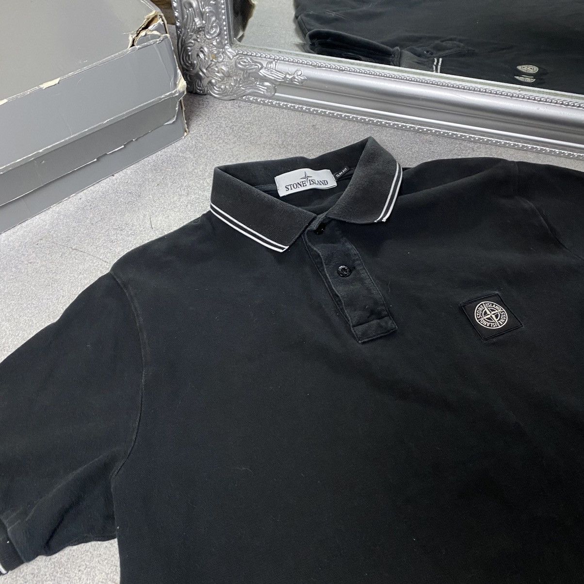 Stone Island Stone Island Polo T-shirt Patch Program Slim fit Black Size US XL / EU 56 / 4 - 3 Thumbnail