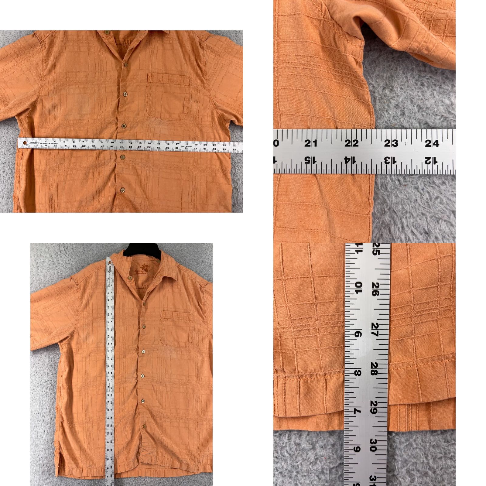 Tommy Bahama Tommy Bahama Shirt Men Large Orange Geometric Hawaiian Silk Button-Up Short Sleeve Shirt Crew Neck Collared Resort Beach Size US L / EU 52-54 / 3 - 8 Thumbnail