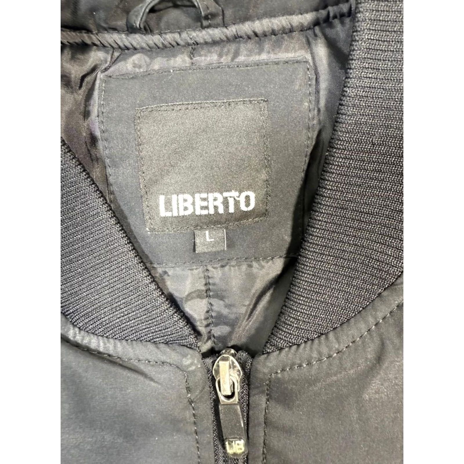 Vintage Liberto Men’s Black Full Zip Bomber Jacket Polyester Size L Size US L / EU 52-54 / 3 - 5 Thumbnail