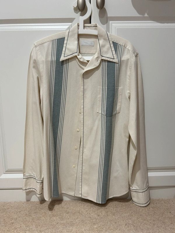 Prada Striped panel shirt with oversized stitching detail Size US M / EU 48-50 / 2 - 1 Thumbnail