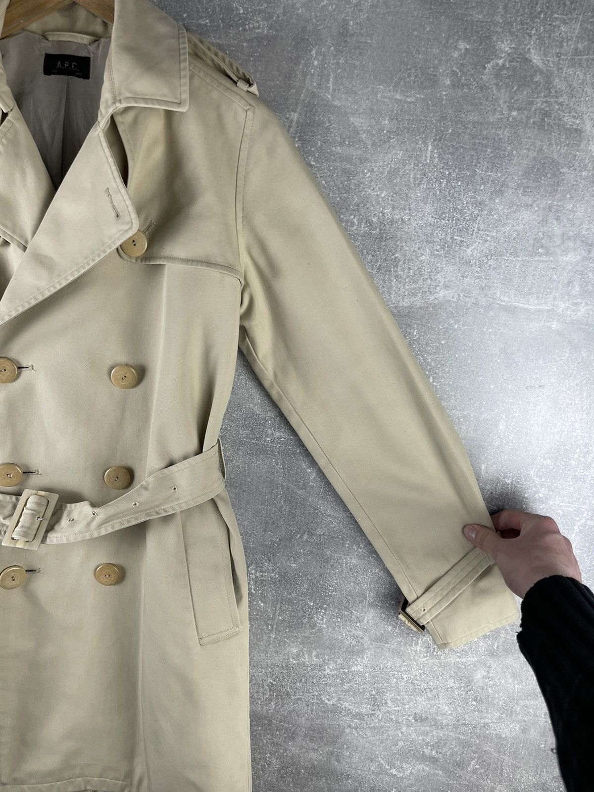 A.P.C. A.P.C. Classic Cotton Trench Coat Beige Double Breasted Size S / US 4 / IT 40 - 5 Thumbnail
