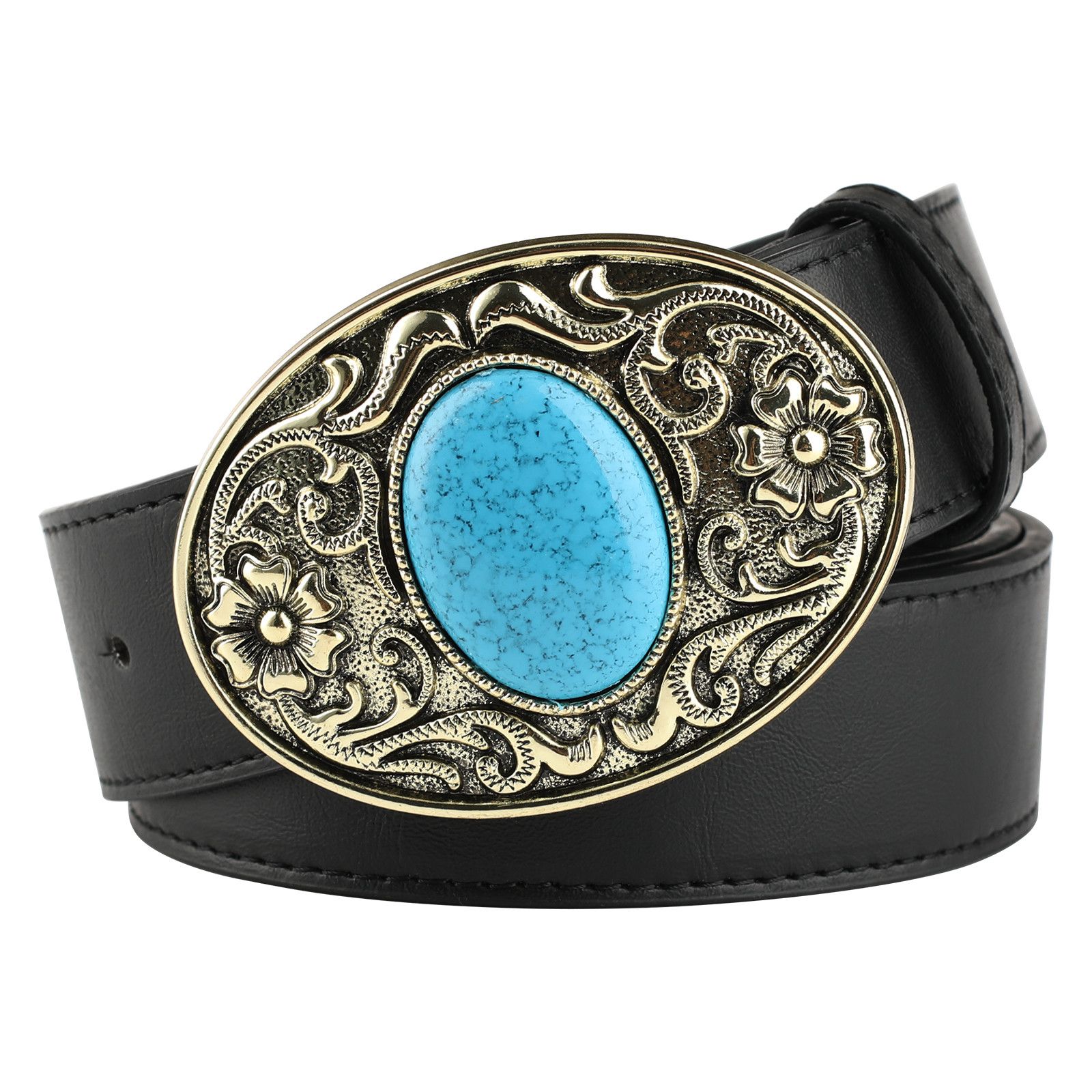 Designer Turquoise stone Belt Riveted Belts Menswear Accessories Size ONE SIZE - 6 Thumbnail