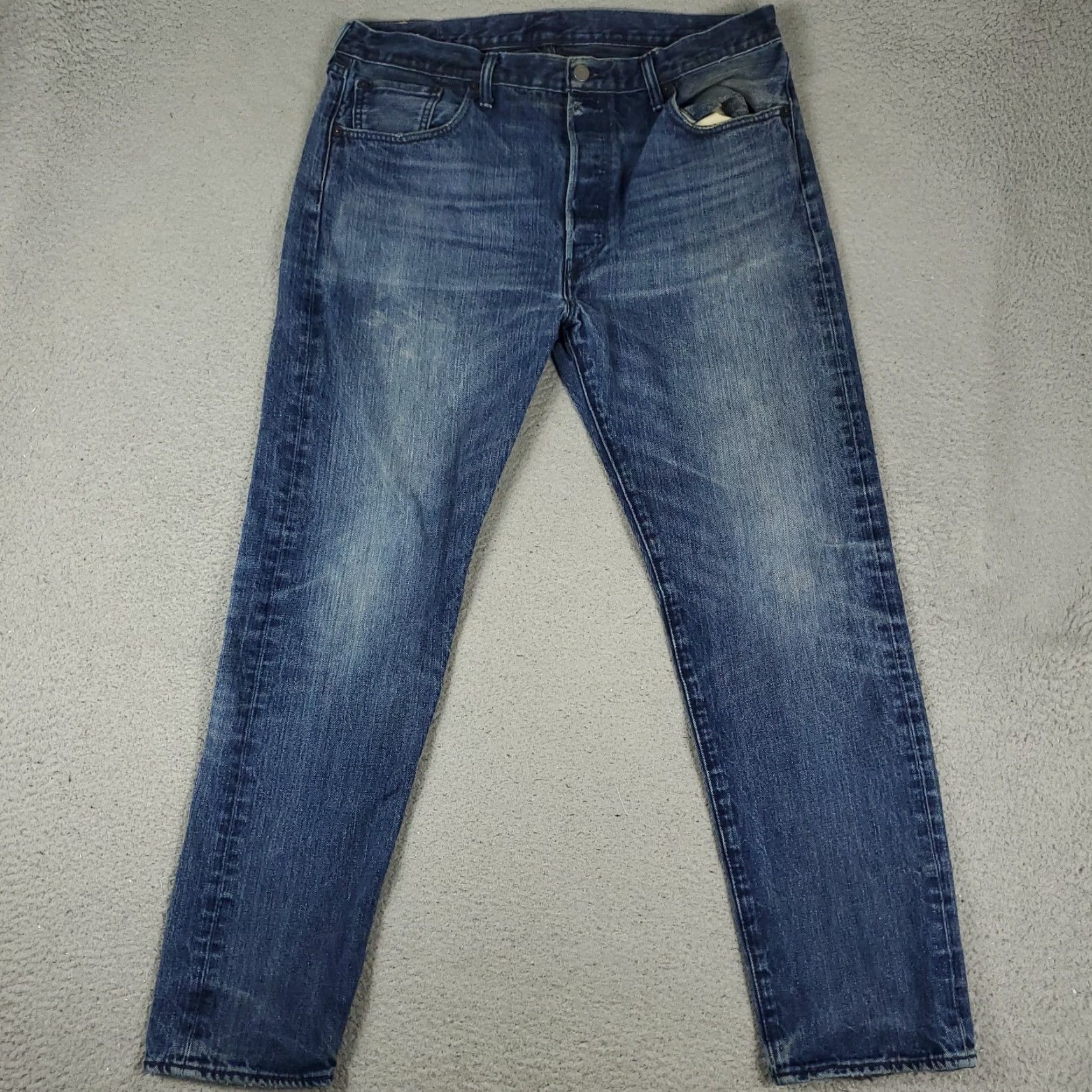 Levi's Levi's 501 Jeans Men's Regular Fit Mid Rise Blue Denim Pants 36x30 Button Fly Straight Leg 5-Pocket USA Modern Classic Vintage: No Size US 36 / EU 52 - 2 Thumbnail