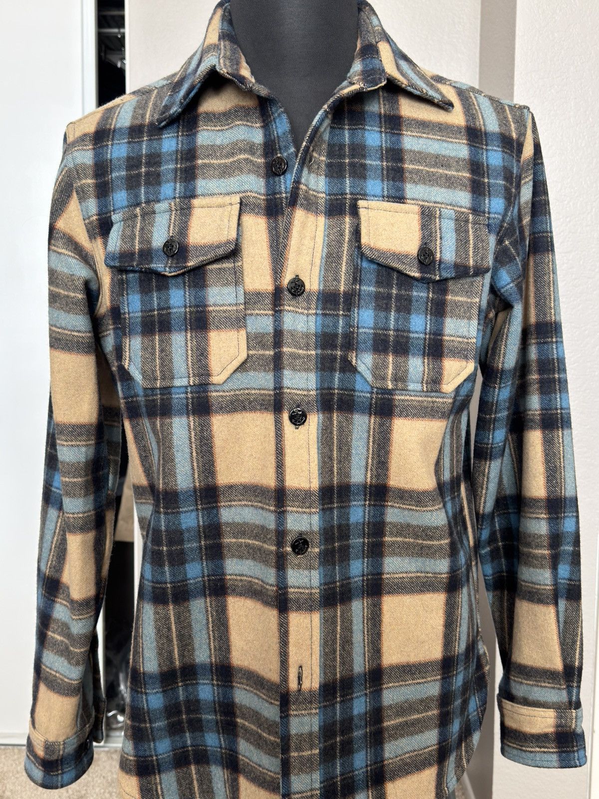 Schott Schott CPO Wool Plaid Shirt Size US S / EU 44-46 / 1 - 1 Thumbnail