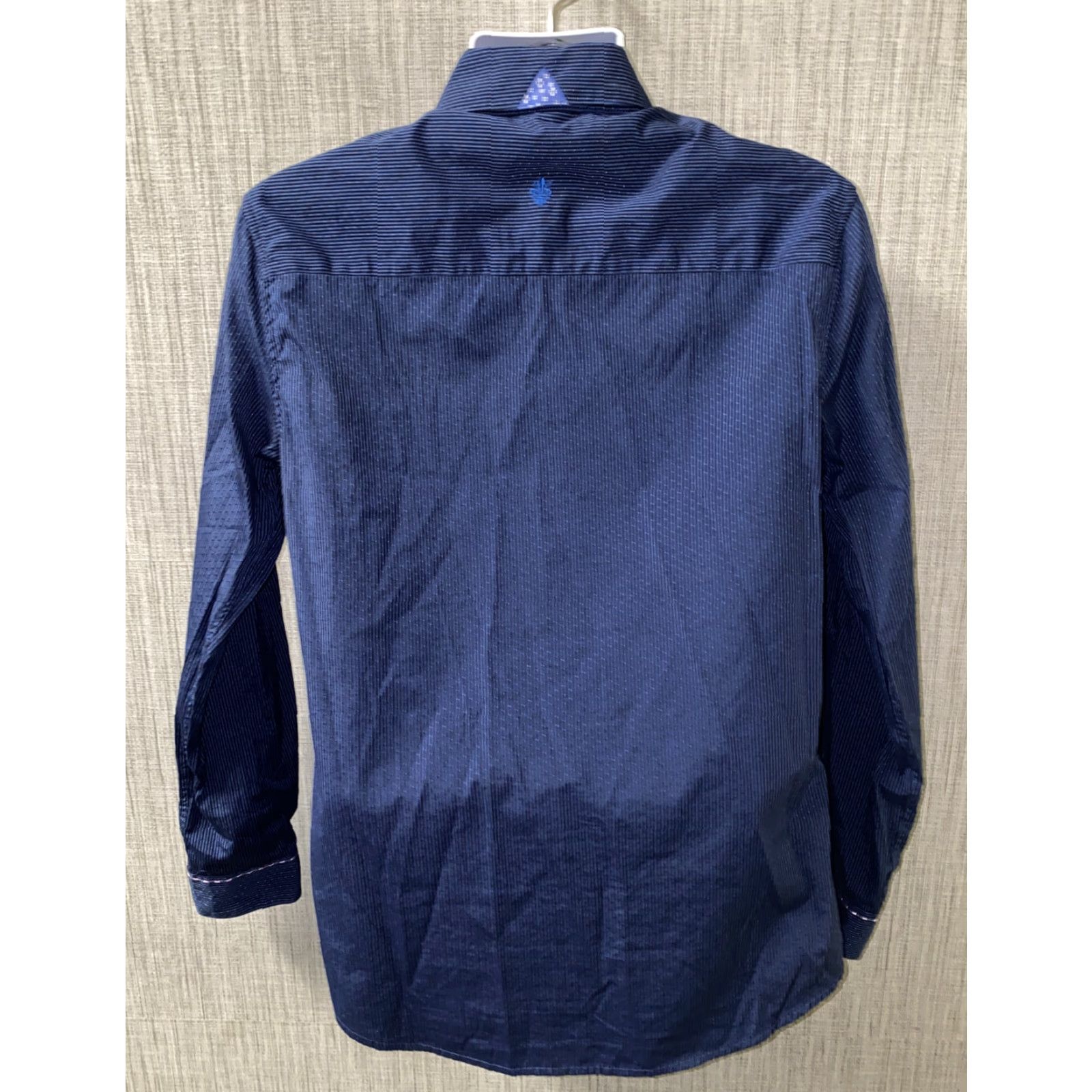 Vintage DaVinci Men’s Long Sleeve Cotton Button-Up Shirt Size M Blue Casual Striped Size US M / EU 48-50 / 2 - 5 Thumbnail