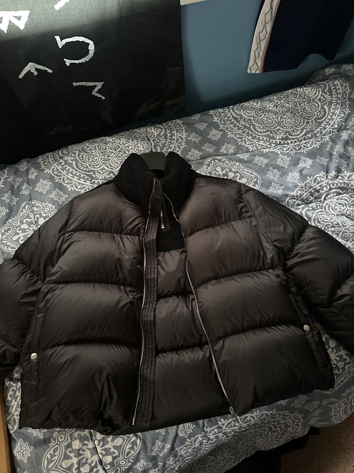 Moncler × Rick Owens Moncler Rick Owens Cyclopic Shearling Shirt Down Jacket Size US L / EU 52-54 / 3 - 1 Thumbnail