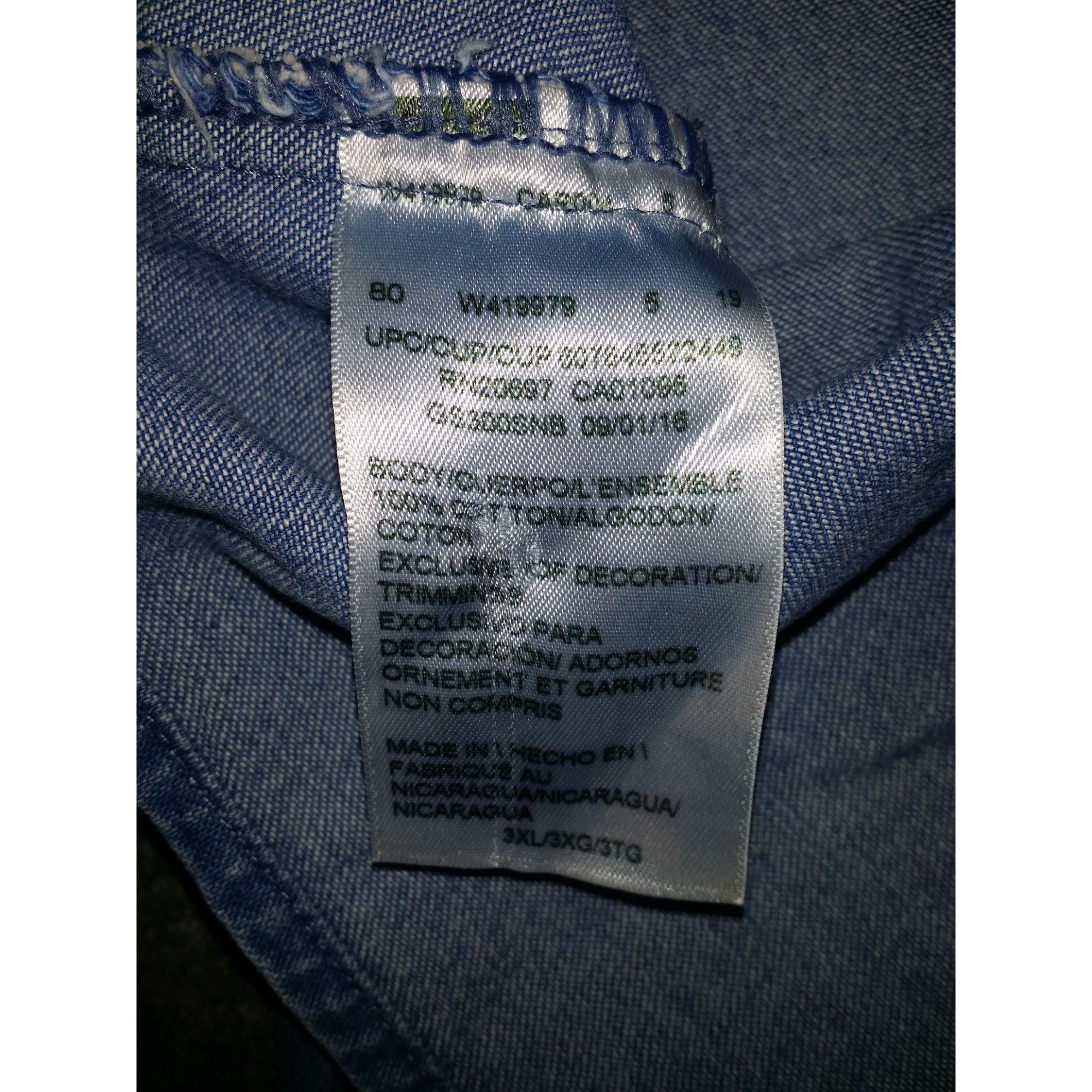 Dickies Dickies Button Up Shirt Men Sz 3XL Denim Logo Short Sleeve W Size US XXL / EU 58 / 5 - 8 Thumbnail