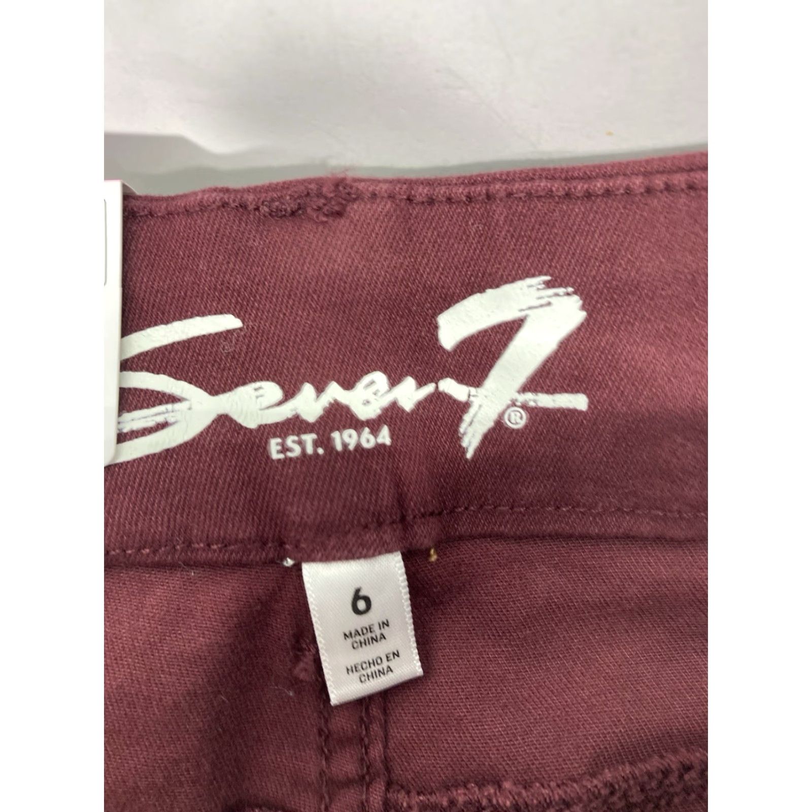 Vintage Seven7 Tummy Less Skinny Jeans Women 6 30X31 Maroon Denim High Rise Stretch NWT Size 28" / US 6 / IT 42 - 6 Thumbnail