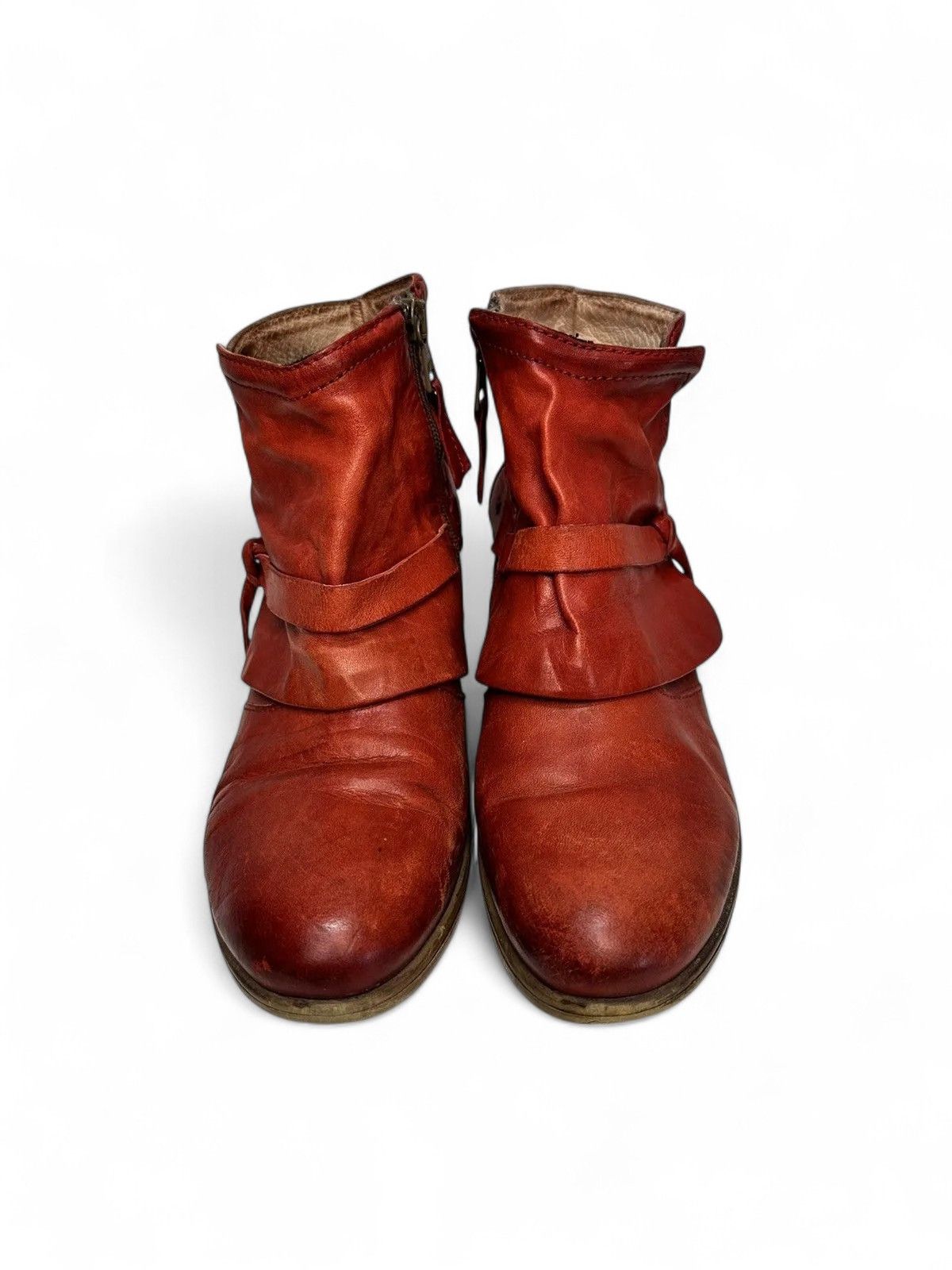 14th Addiction Prima Red Vintage Leather Boots Retro Streetwear Style Size US 9 / IT 39 - 11 Thumbnail