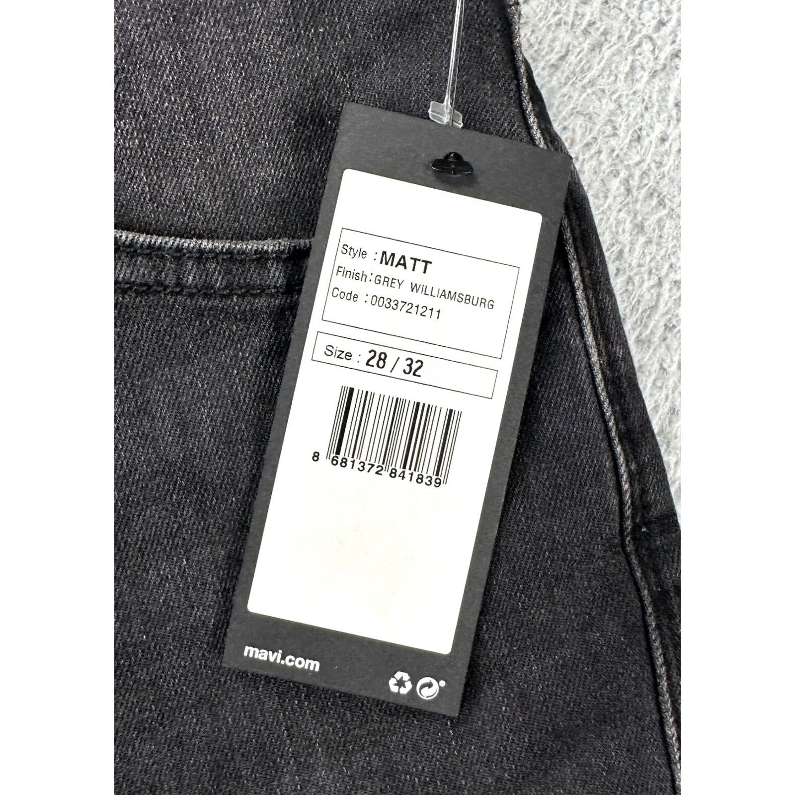 Mavi Mavi Matt Jeans Mens 28X32 Grey Relaxed Fit Straight Leg Denim NEW 5-Pocket Cotton Spandex Charcoal Wash Mens Jeans 28 Size US 28 / EU 44 - 2 Thumbnail