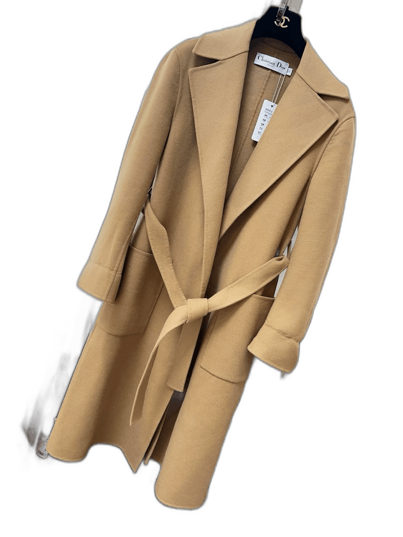Dior Camel Wool Mid-Length Coat