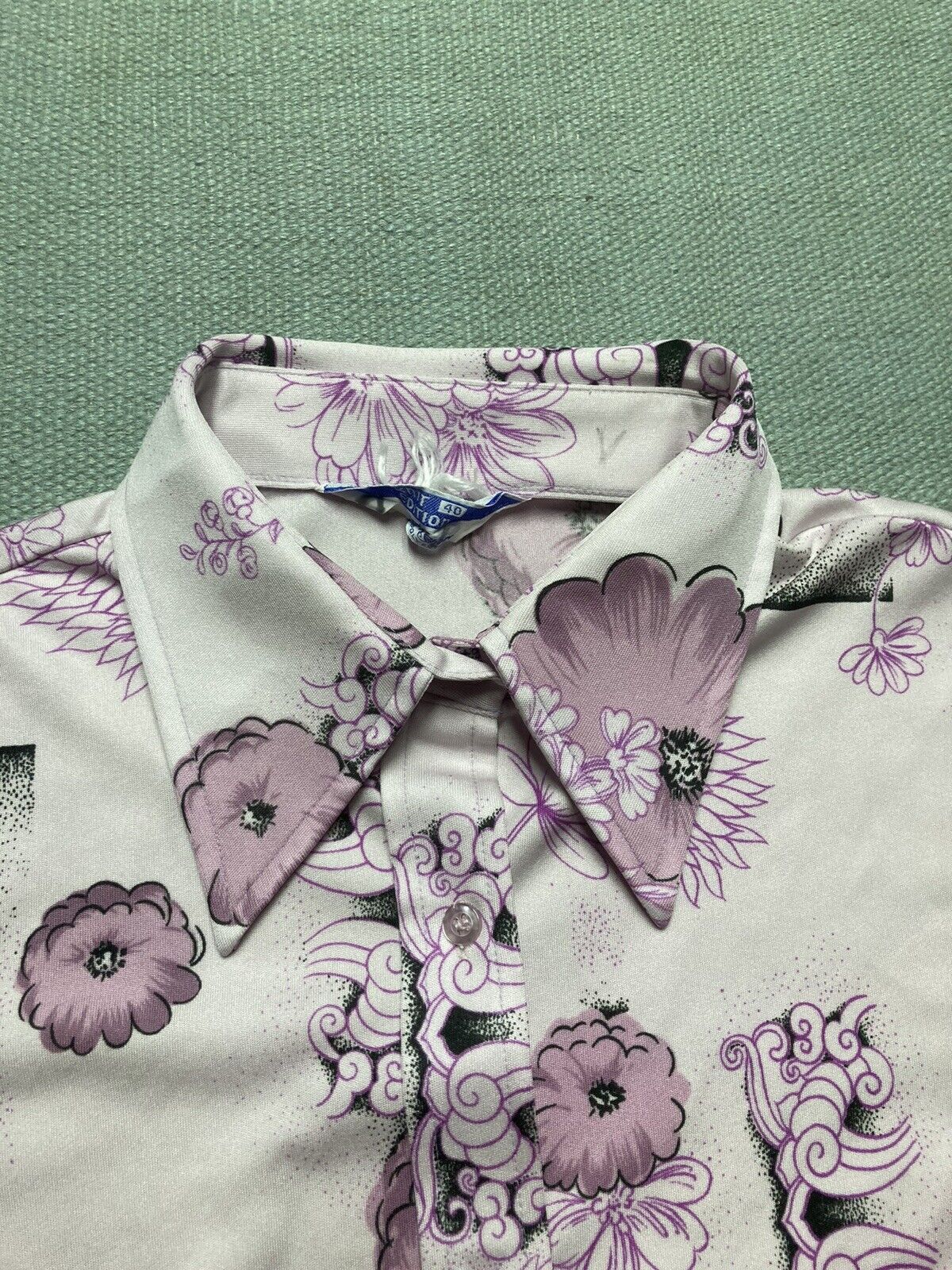 Vintage 70s polyester disco shirt ship n shore flowers dagger 40 Size L / US 10 / IT 46 - 3 Thumbnail