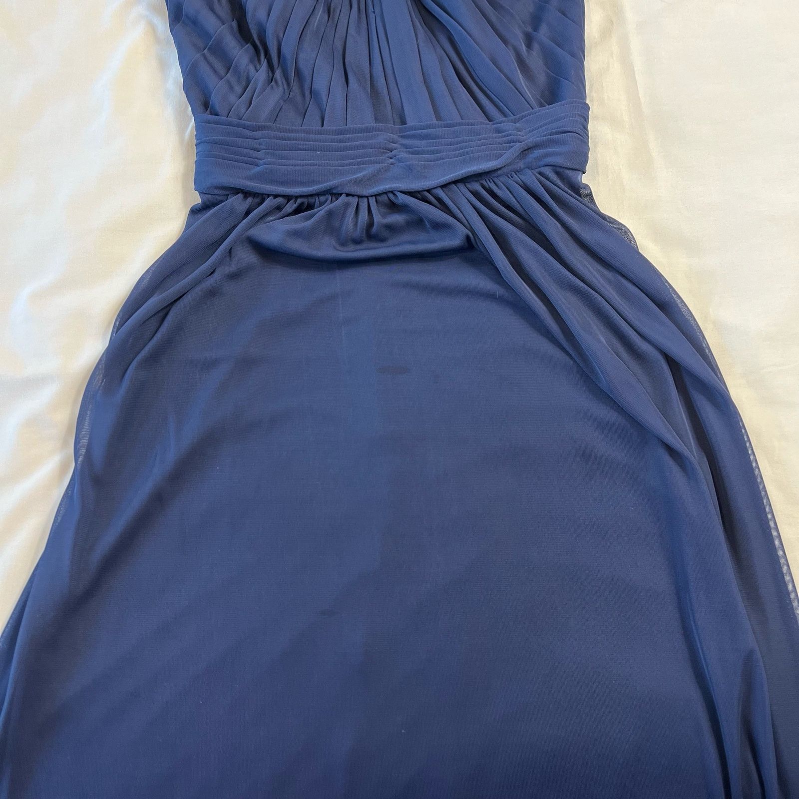 Other David's Bridal Women's 2 Blue Midi Brides Maid Dress Flowy Size XS / US 0-2 / IT 36-38 - 9 Thumbnail
