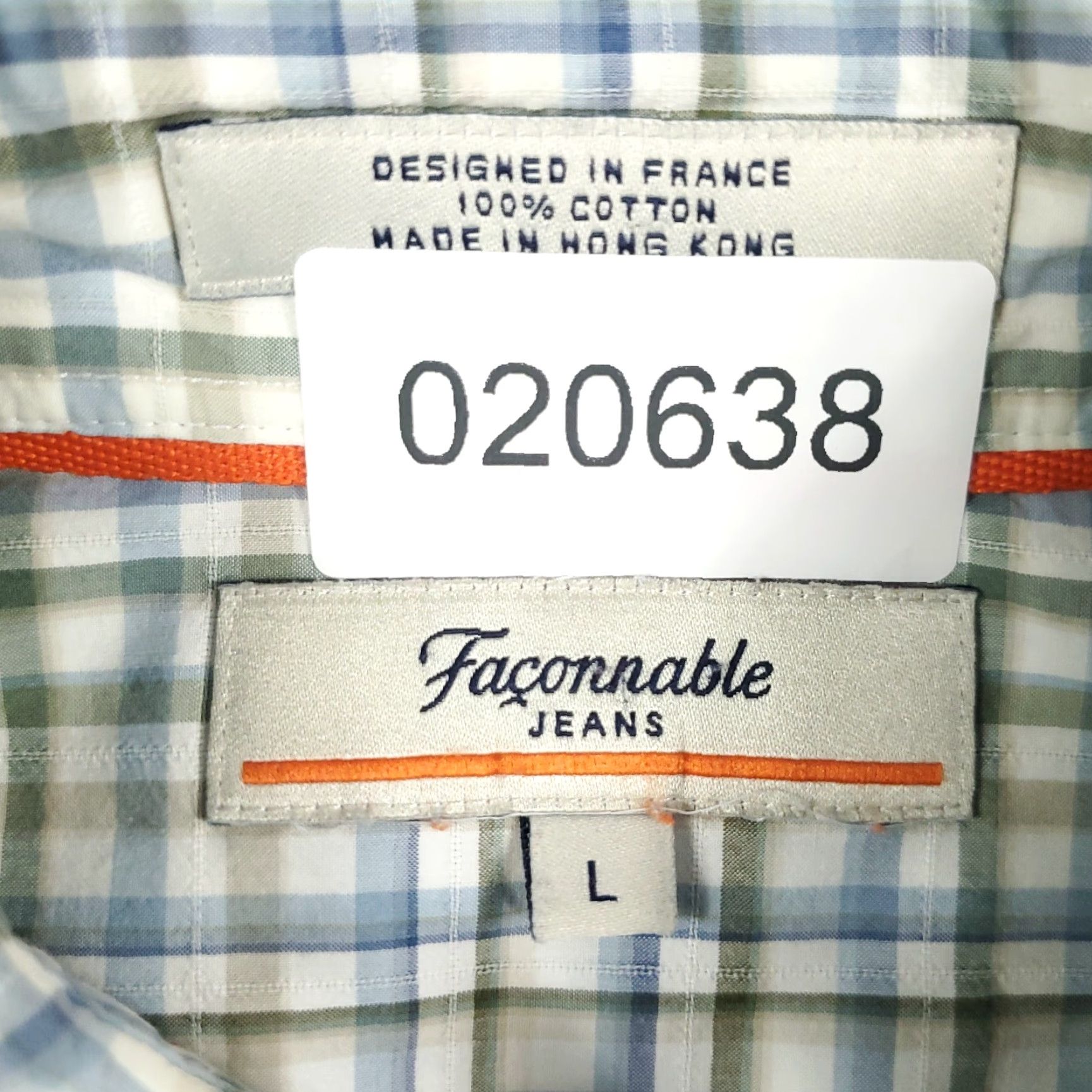 Faconnable Façonnable Shirt Mens Large Blue Check Casual Button-Up Long Sleeve Size US L / EU 52-54 / 3 - 6 Thumbnail