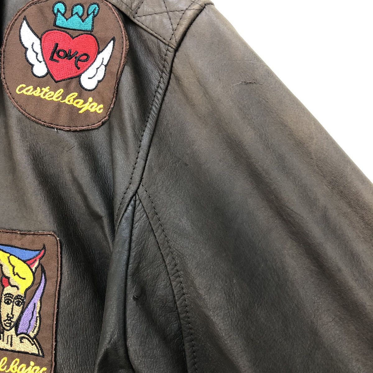Jean Charles De Castelbajac × Leather Castelbajac Faded Jacket Size US L / EU 52-54 / 3 - 10 Thumbnail
