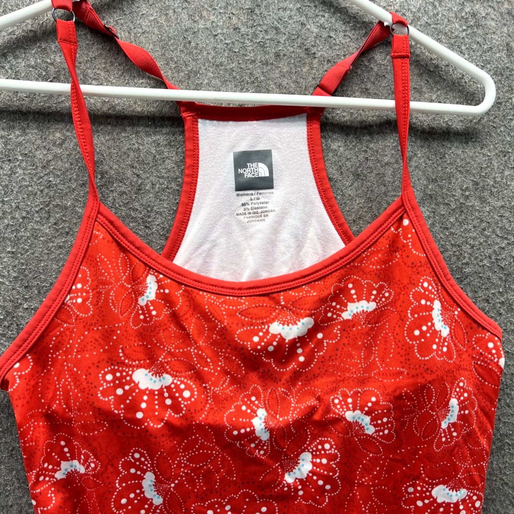 The North Face VINTAGE The North Face Blouse Womens Large Orange Sleeveless Shirt Floral AOP Hike Size L / US 10 / IT 46 - 2 Thumbnail