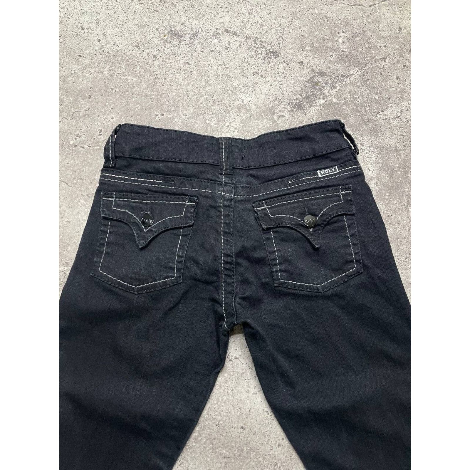 Vintage Vintage Roxy Black Skinny Jeans Size S Low Rise Y2K Style Size 29" - 5 Thumbnail