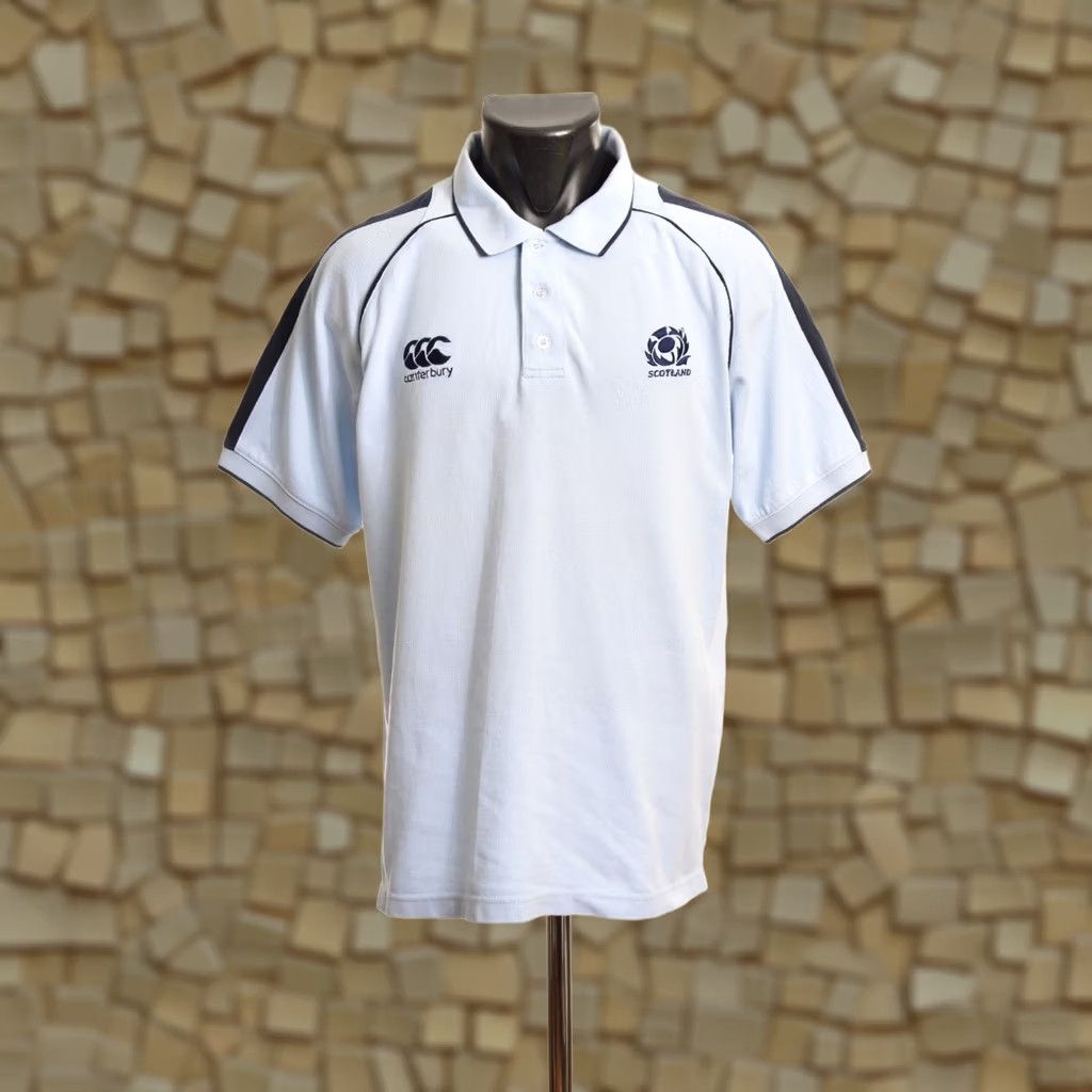 Vintage Canterbury Scotland Vintage Rugby Polo Shirt Jersey M Blue Men Fashion Shirt Size US M / EU 48-50 / 2 - 1 Thumbnail