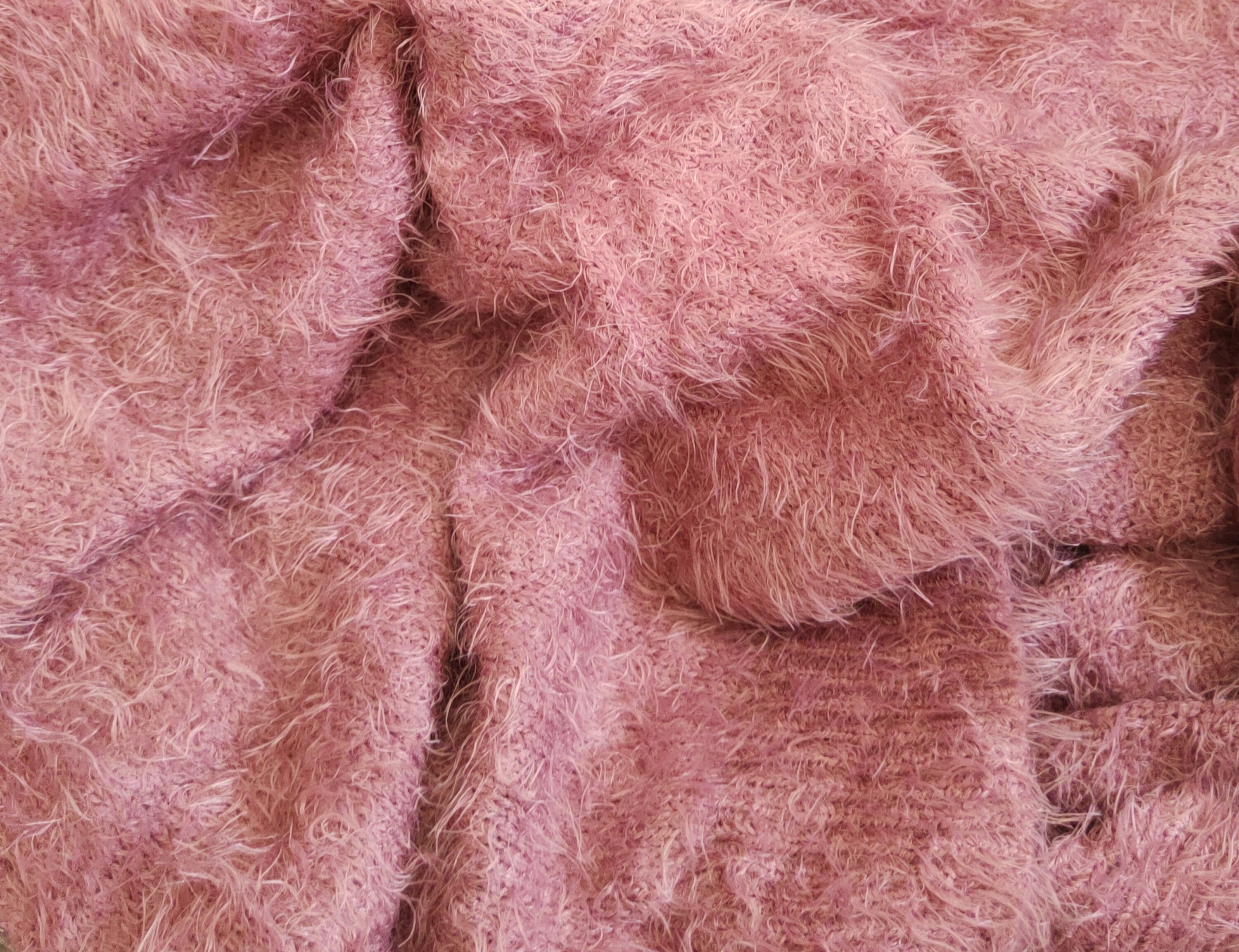 Aran Isles Knitwear DL Blue Strive Pink Shag Shaggy Fur Mohair Knitwear #S2030 Size L / US 10 / IT 46 - 10 Thumbnail
