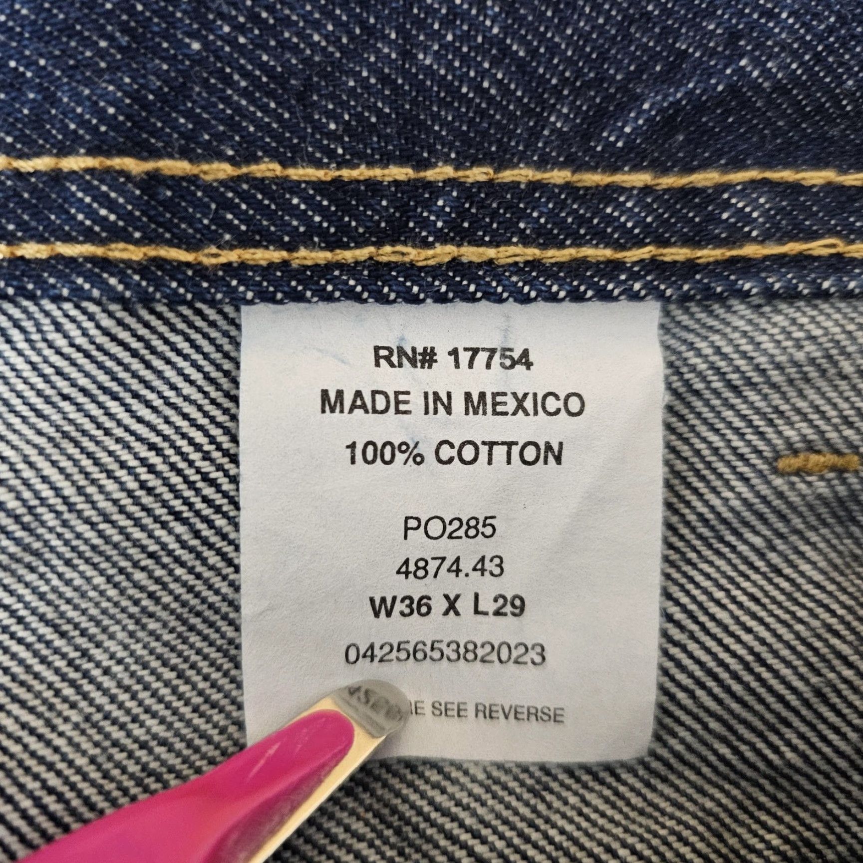 Vintage VINTAGE Key 5-Pocket Denim Jeans Mens 36x29 Straight Leg Workwear (Note: Original notes show altered to 36x26; 29 inseam is actual tag) Size US 36 / EU 52 - 3 Thumbnail