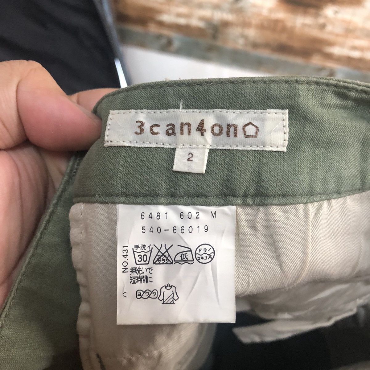 Japanese Brand DL 3Can 4 On Green Cargo Multipocket Pants #C665 Size US 29 - 18 Thumbnail