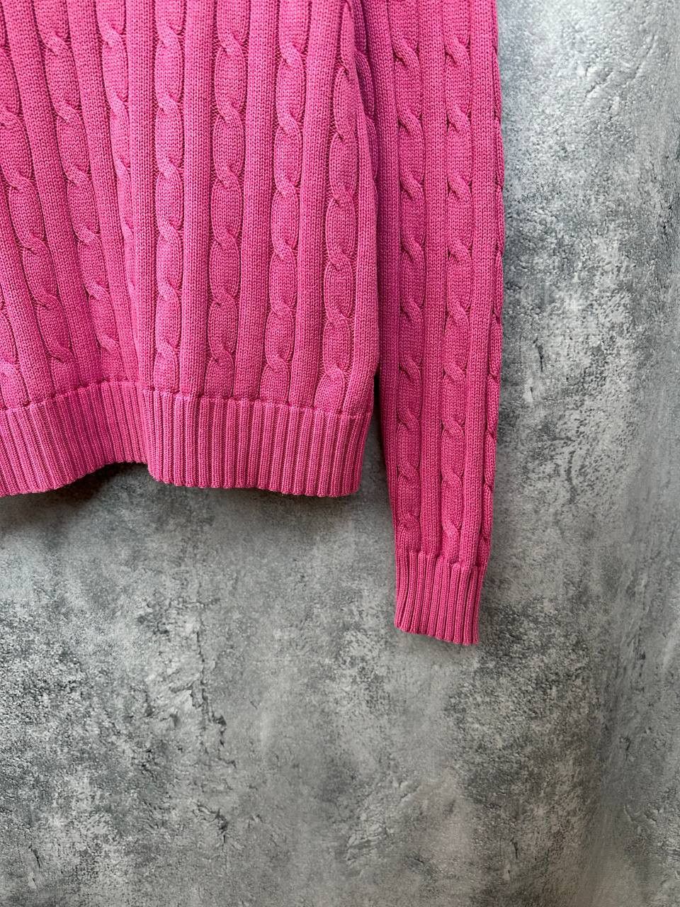 Polo Ralph Lauren Cable Knit V-Neck Sweater Pink Pullover