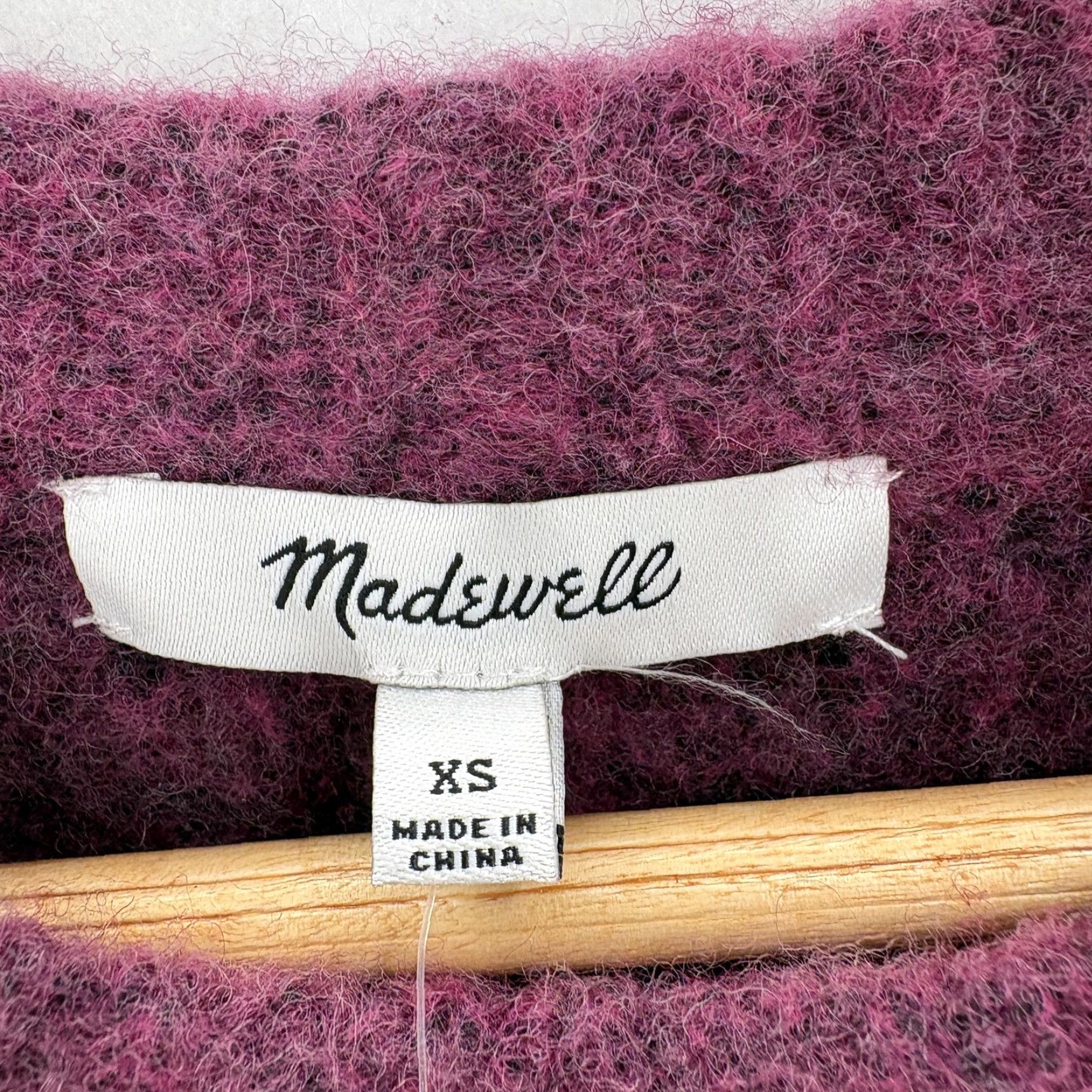 Madewell Madewell Sweater Womens XS Purple Wool Camel Hair Crew Neck Chunky Knit NWT Size XS / US 0-2 / IT 36-38 - 4 Thumbnail