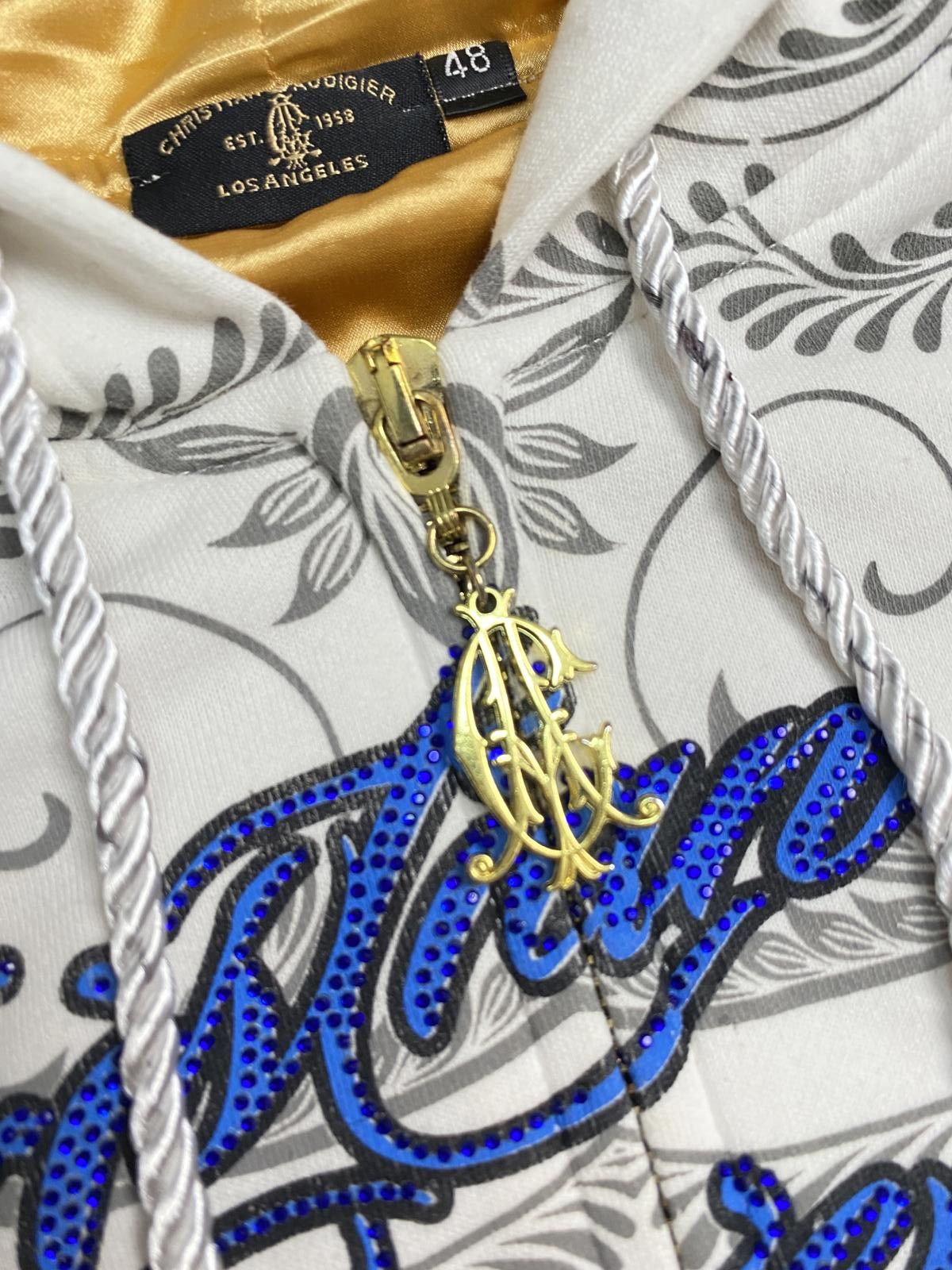 Ed Hardy Rare Ed Hardy Christian Audigier White Gold Zip Hoodie 48 Size L / US 10 / IT 46 - 4 Thumbnail