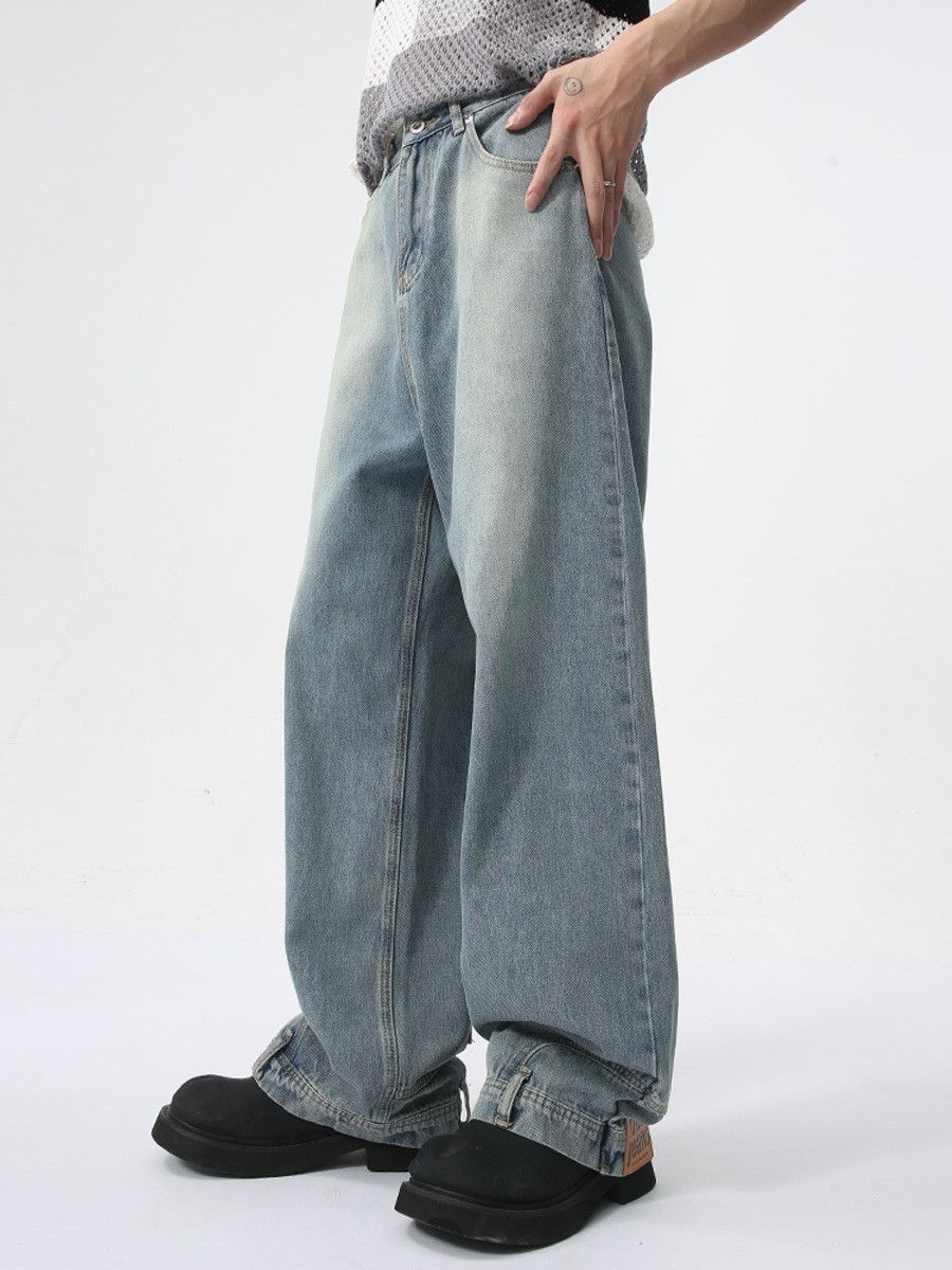 Japanese Brand Men's Japanese Retro Straight Leg Loose Flare Jeans Size US 32 / EU 48 - 3 Thumbnail