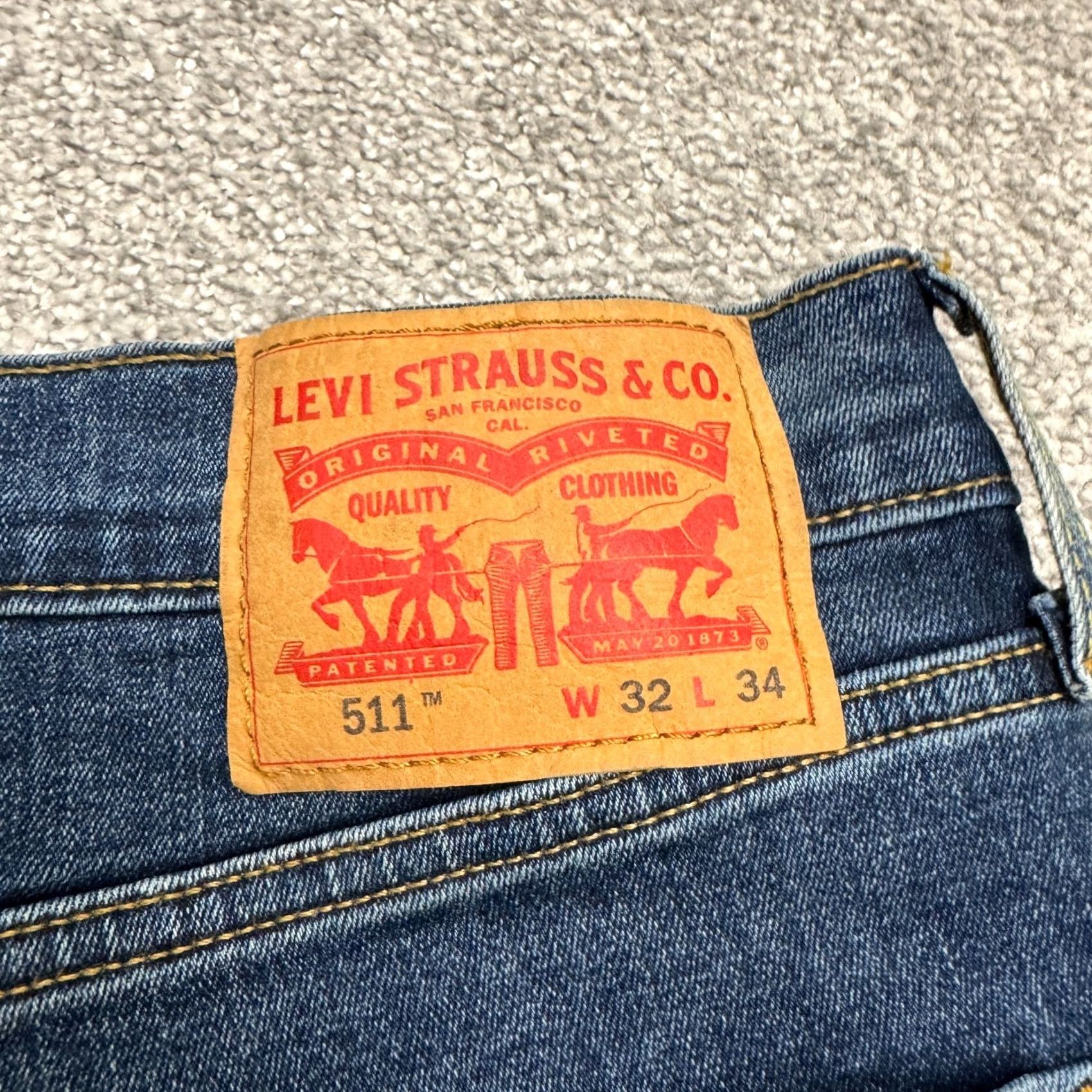 Levi's Levi's 511 Jeans Slim Straight Leg Denim Dark Wash Mens 32x34 Cotton Blend 5-Pocket Logo Vintage No Size US 32 / EU 48 - 4 Thumbnail