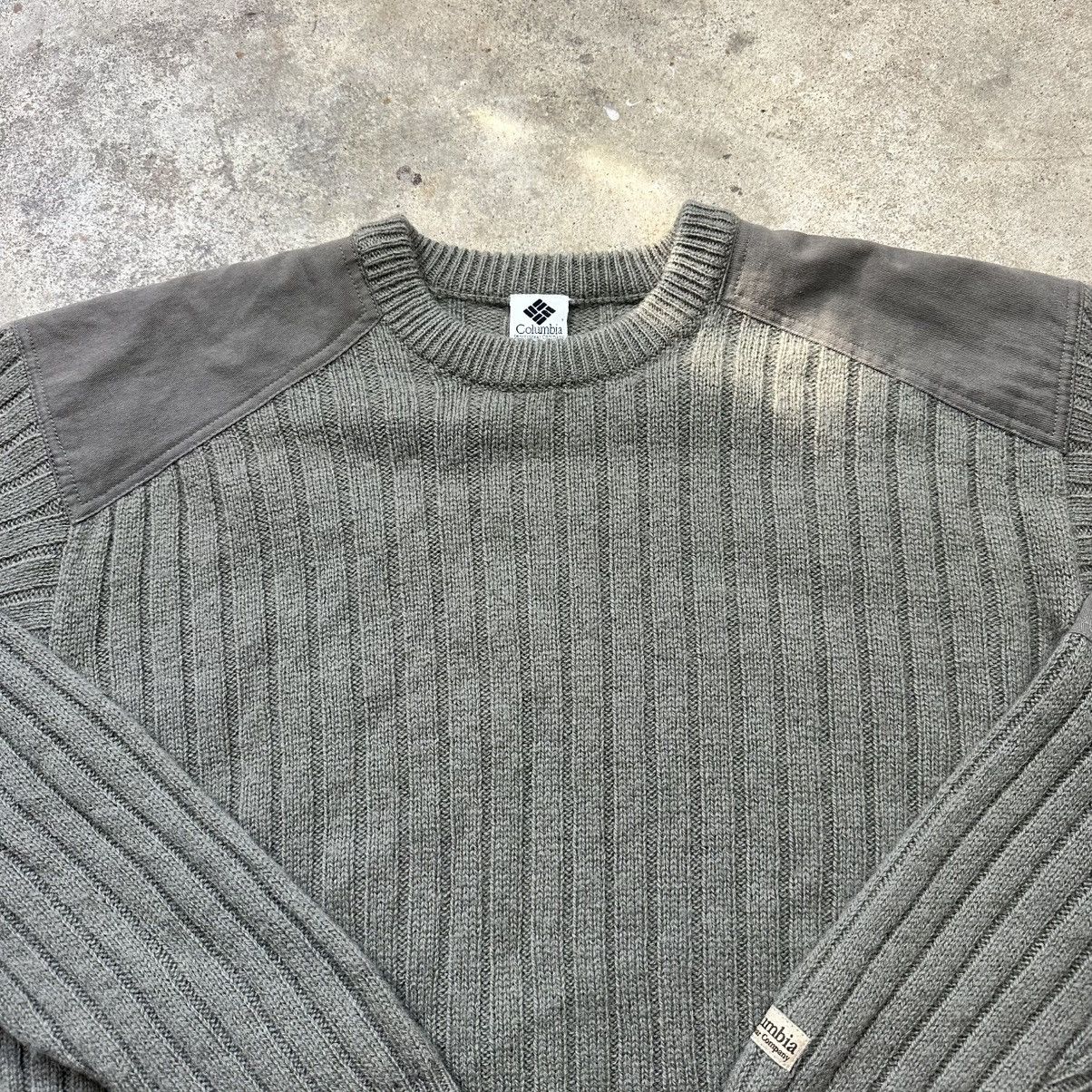 Columbia Vintage 90s Olive Military Green Columbia Wool Knit Sweater Size US L / EU 52-54 / 3 - 2 Thumbnail