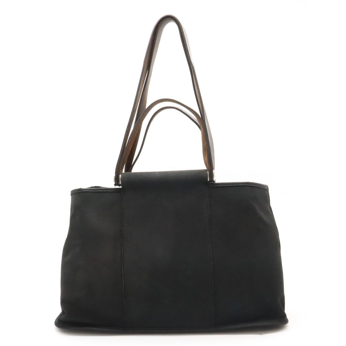 Hermes Hermes Hermes Cabag Elan PM 2WAY Tote Bag Black Leather Canvas Tote Bag in Good Condition Size ONE SIZE - 1 Thumbnail