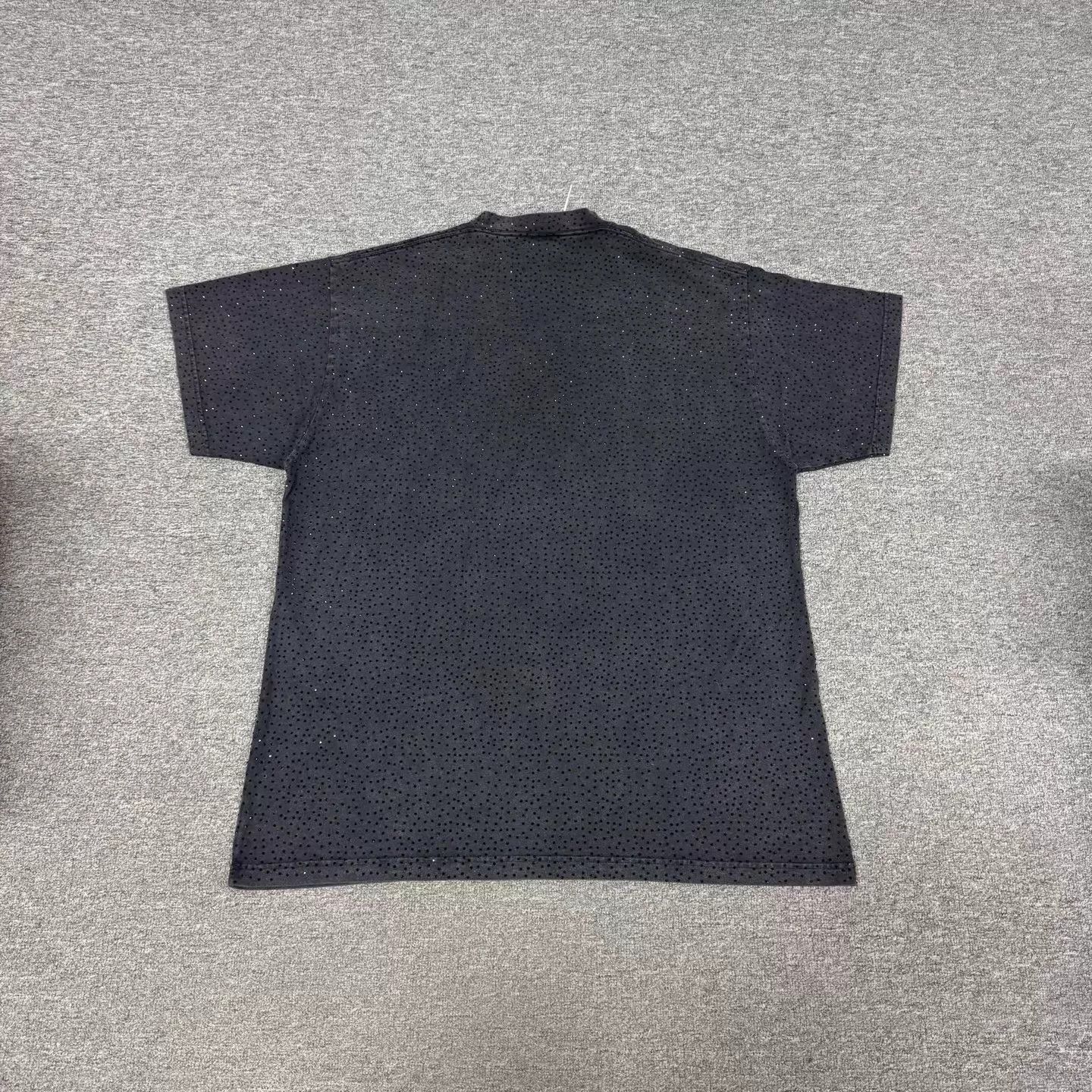 Balenciaga Balenciaga crystal distressed highneck short tee 3 Size L / US 10 / IT 46 - 3 Thumbnail