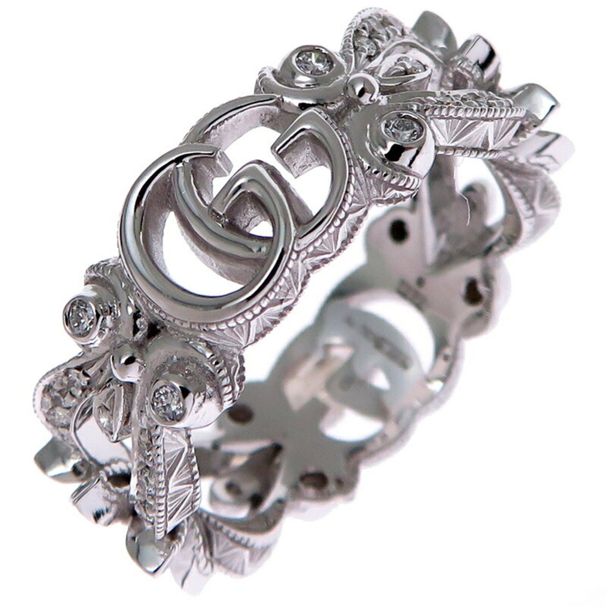 Gucci Gucci Flora Diamond Women's Ring, 750 White Gold, Size 6 Size ONE SIZE - 1 Thumbnail