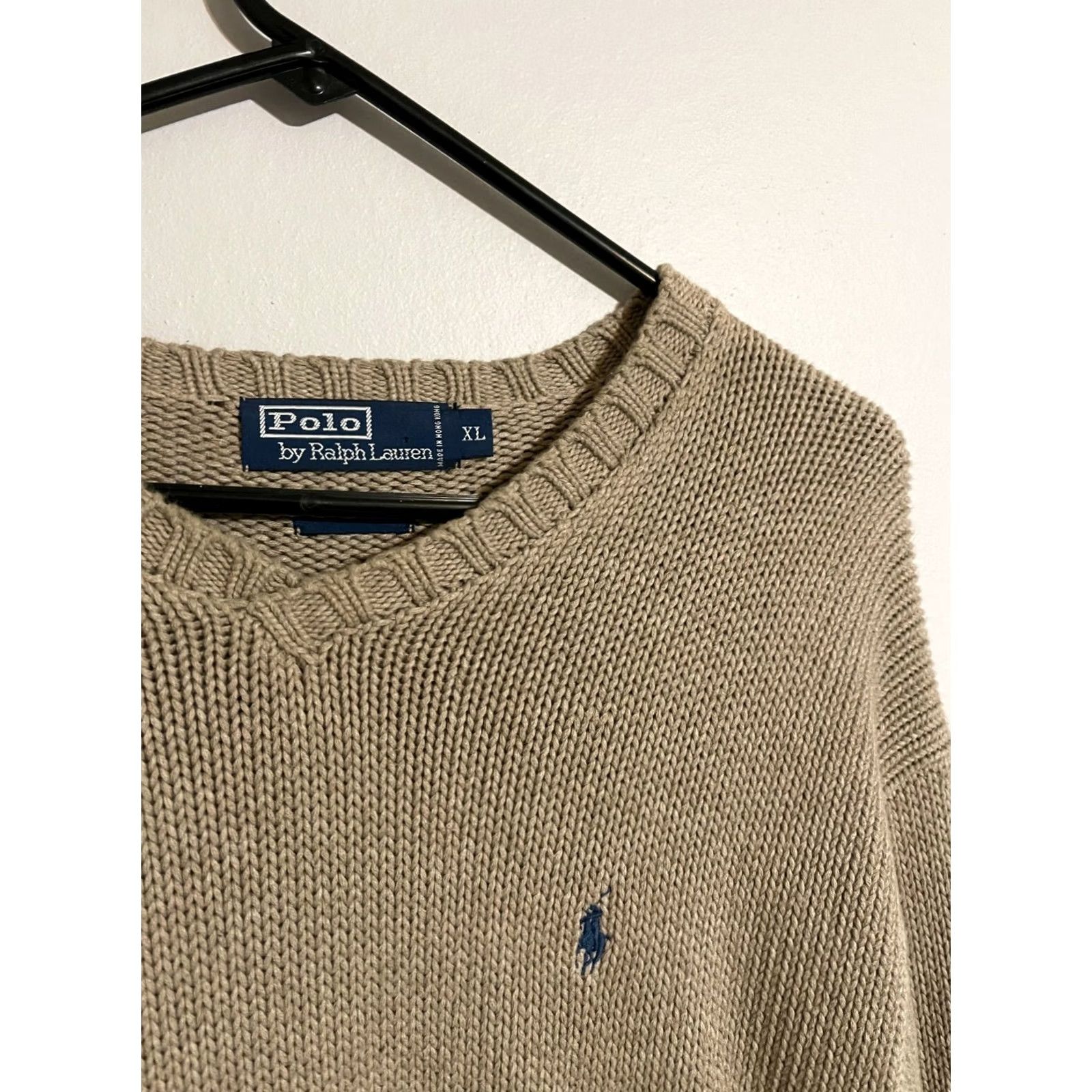Polo Ralph Lauren VTG Polo Ralph Lauren V-Neck Cotton Knit Beige Khaki Pullover Sweater Men's XL Size US XL / EU 56 / 4 - 2 Thumbnail