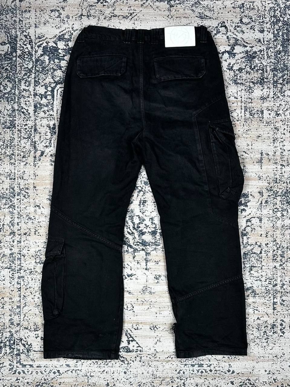 Japanese Brand Vicinity Cargo Flared Baggy Black Denim Pants Size US 34 / EU 50 - 7 Thumbnail