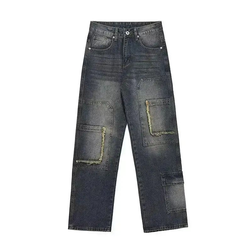 Japanese Brand Retro washed multi pocket straight leg jeans Size US 32 / EU 48 - 4 Thumbnail