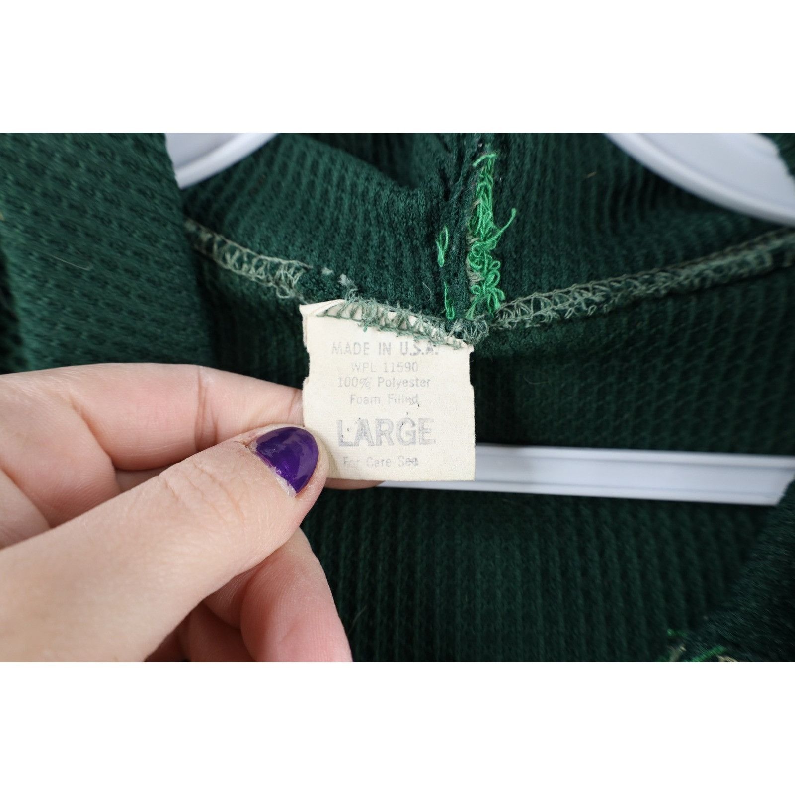 Vintage Vintage 70s Streetwear Thermal Waffle Knit Lined Hoodie USA Size US L / EU 52-54 / 3 - 10 Thumbnail