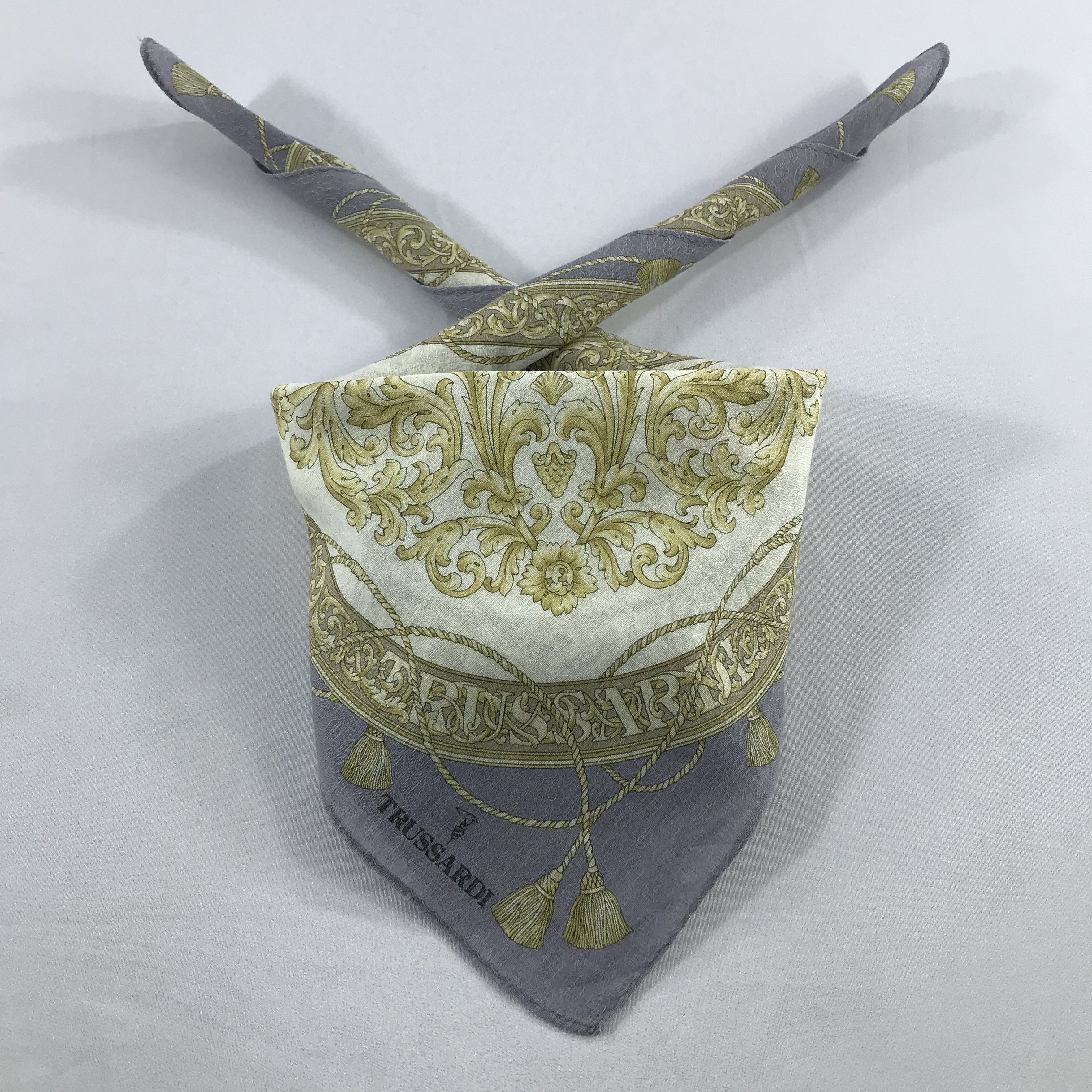 Trussardi × Vintage Trussardi Bandana / Handkerchief / Neckerchief - S2136 Size ONE SIZE - 3 Thumbnail