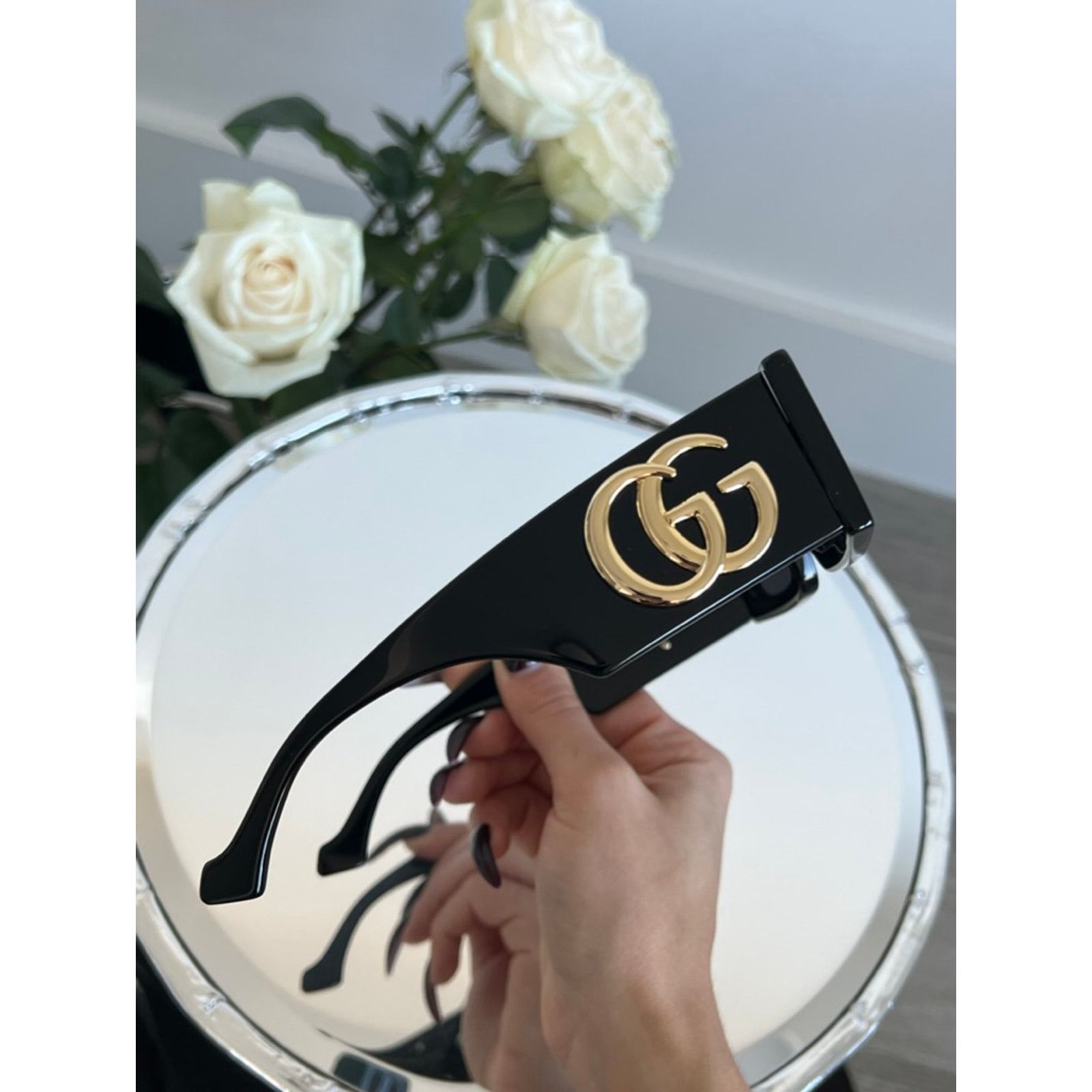 Gucci NEW Gucci GG1425S Black Marmont Sunglasses $505 Size ONE SIZE - 6 Thumbnail