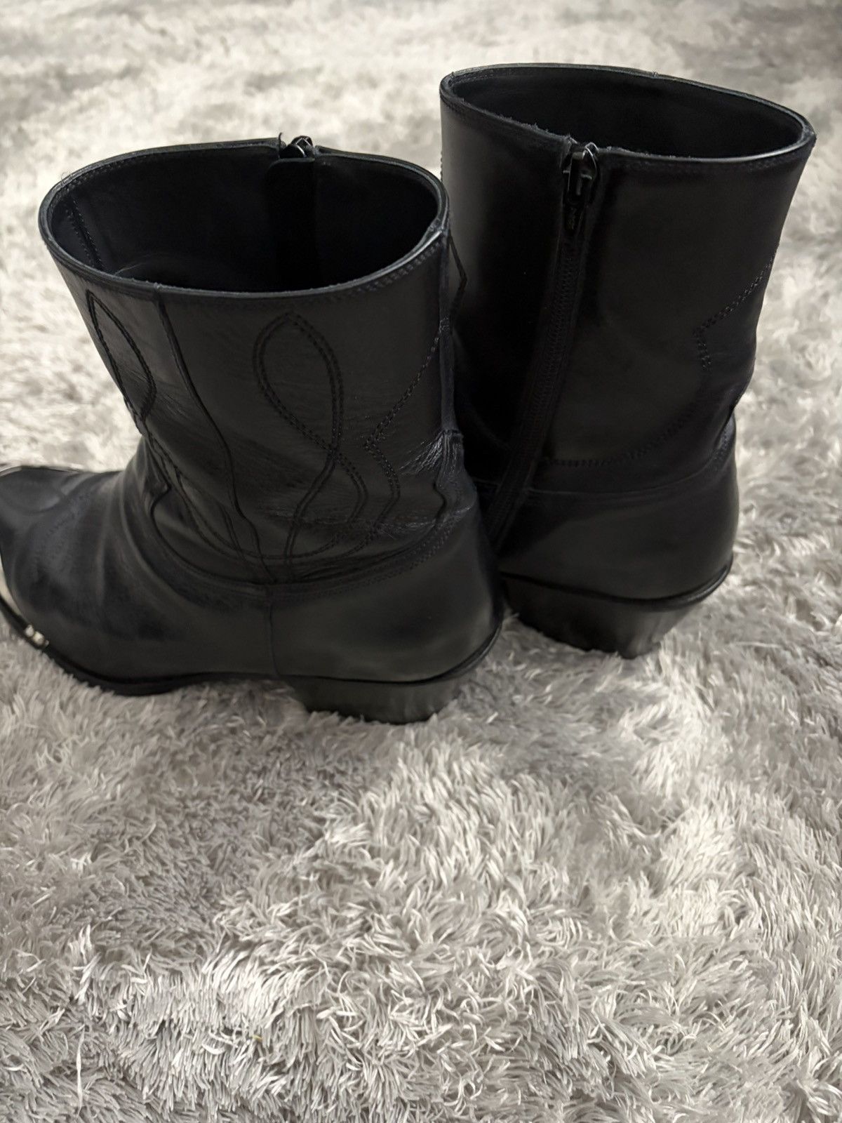 Celine SS22 CELINE METAL TOE WESTERN HEDI BOOTS Size US 10.5 / EU 43-44 - 4 Thumbnail