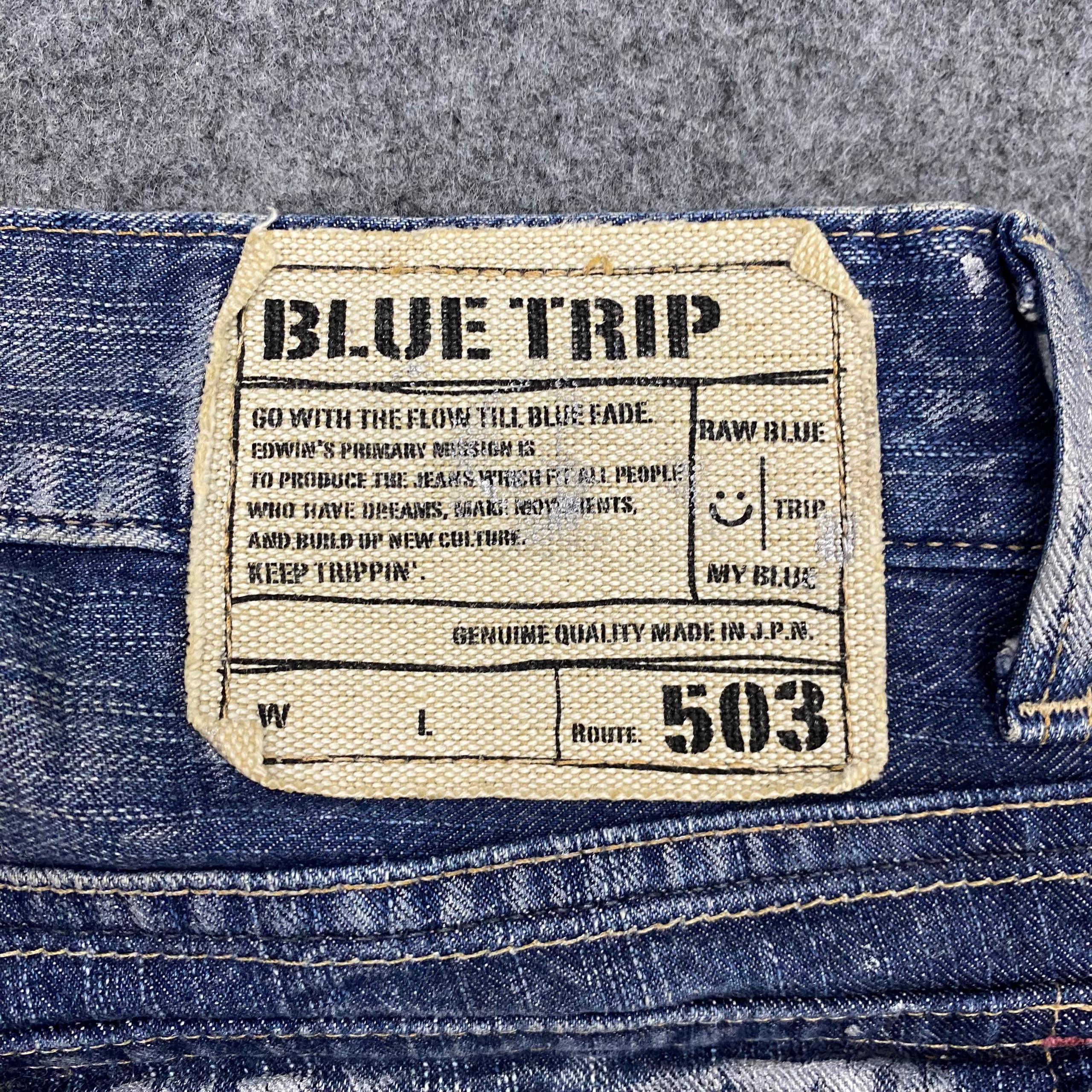 Edwin 💥Best Offer💥Vintage Edwin 503 Blue Trip Distressed Denim Size US 32 / EU 48 - 14 Thumbnail