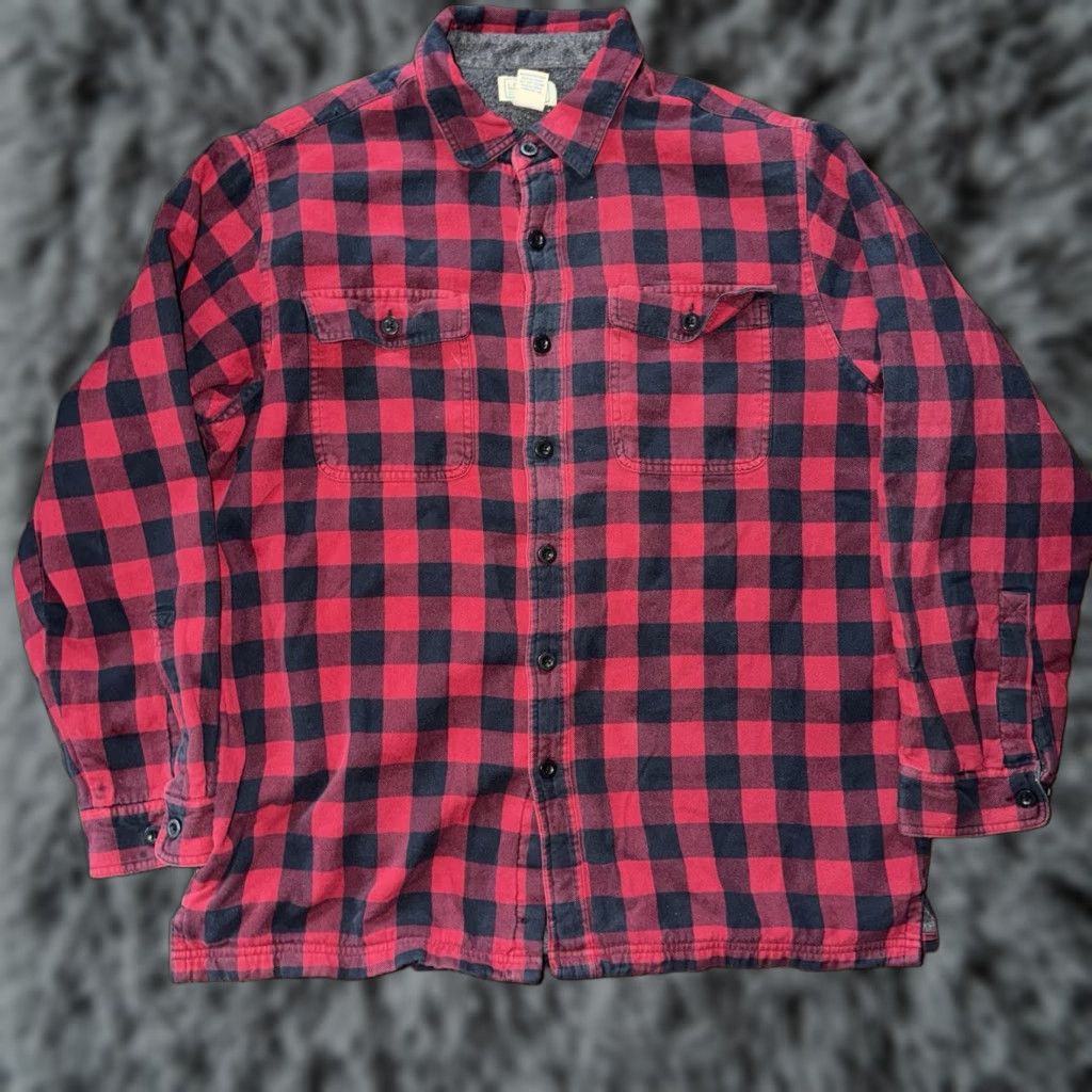 Vintage LL Bean Shacket Mens Large Red Buffalo Plaid Fleece Lined Flannel Shirt Mens Large Red Buffalo Plaid Shacket LL Bean Shirt Size US L / EU 52-54 / 3 - 1 Thumbnail