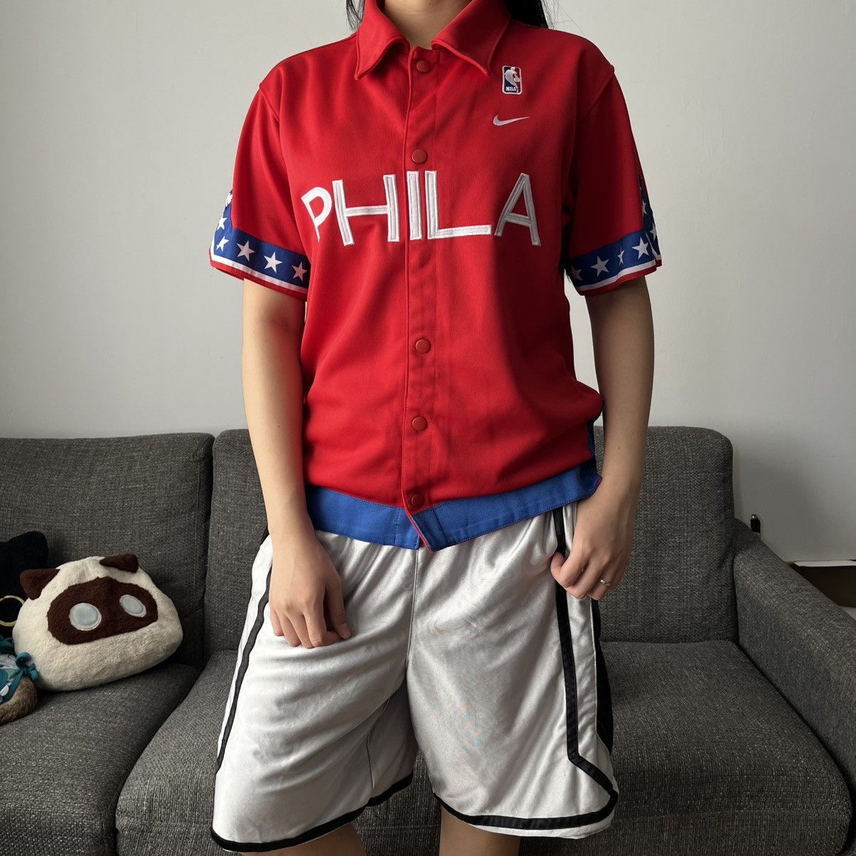 NBA × Nike × Vintage Vintage 00s Nike Philadelphia Sixers NBA WarmUp Jersey Size US XS / EU 42 / 0 - 2 Thumbnail