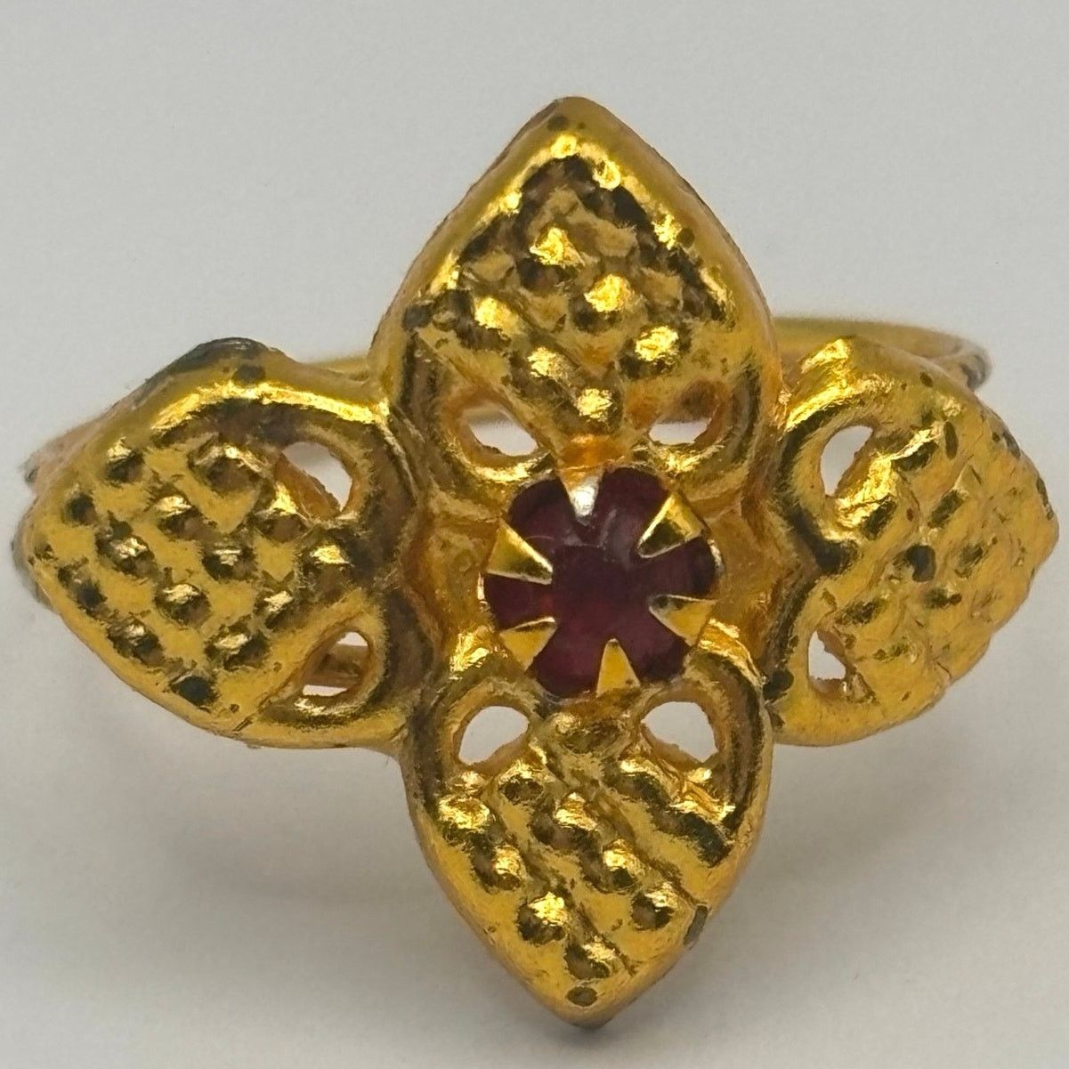 Other Gold & Red Crystal Ring Size ONE SIZE - 4 Thumbnail